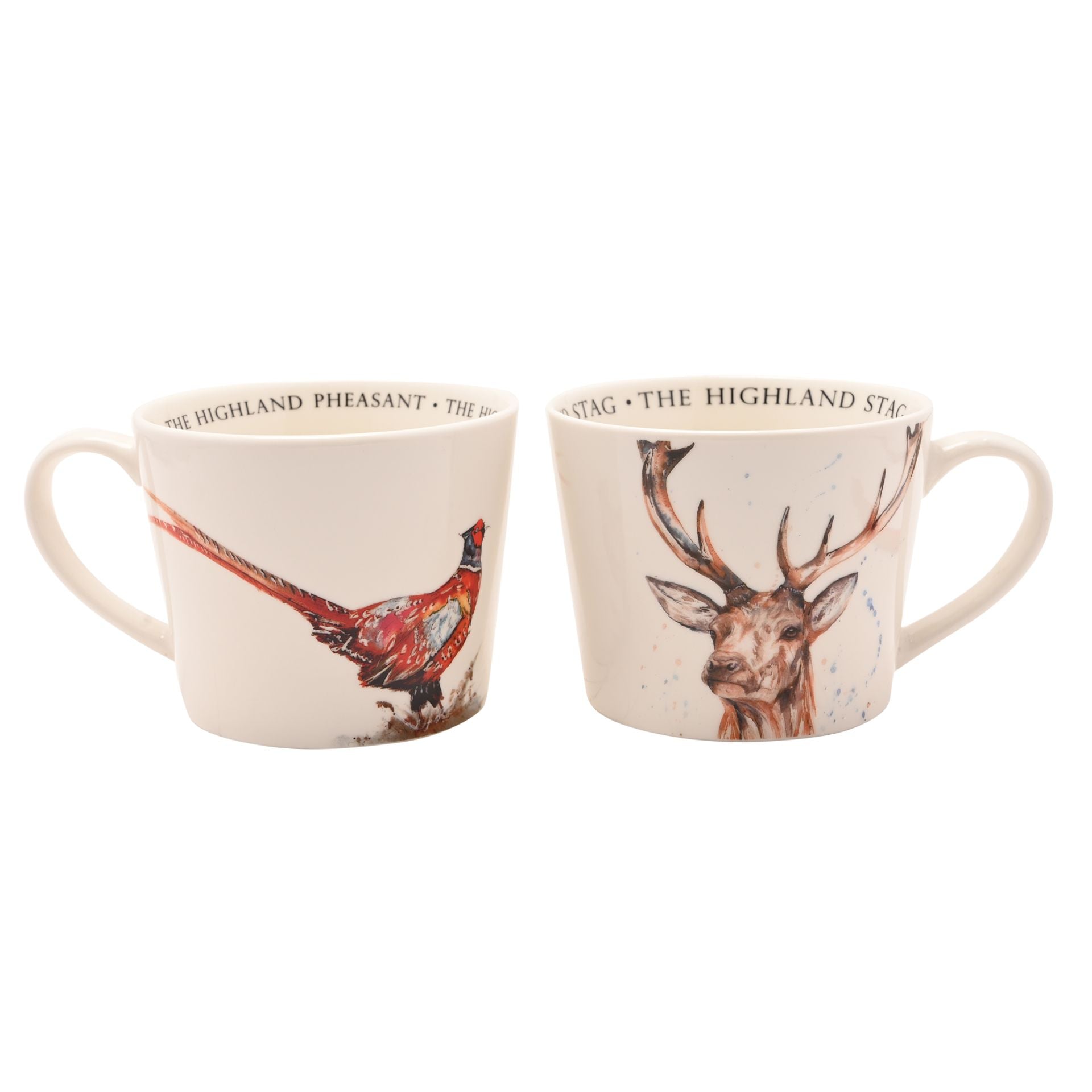 Meg Hawkins Set Of 2 Cups - Pheasant & Stag