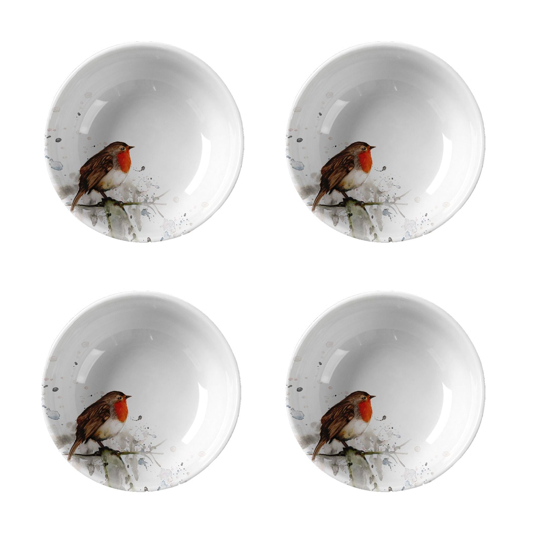 Set of 4 Robin Cereal Bowls 17.8 cm