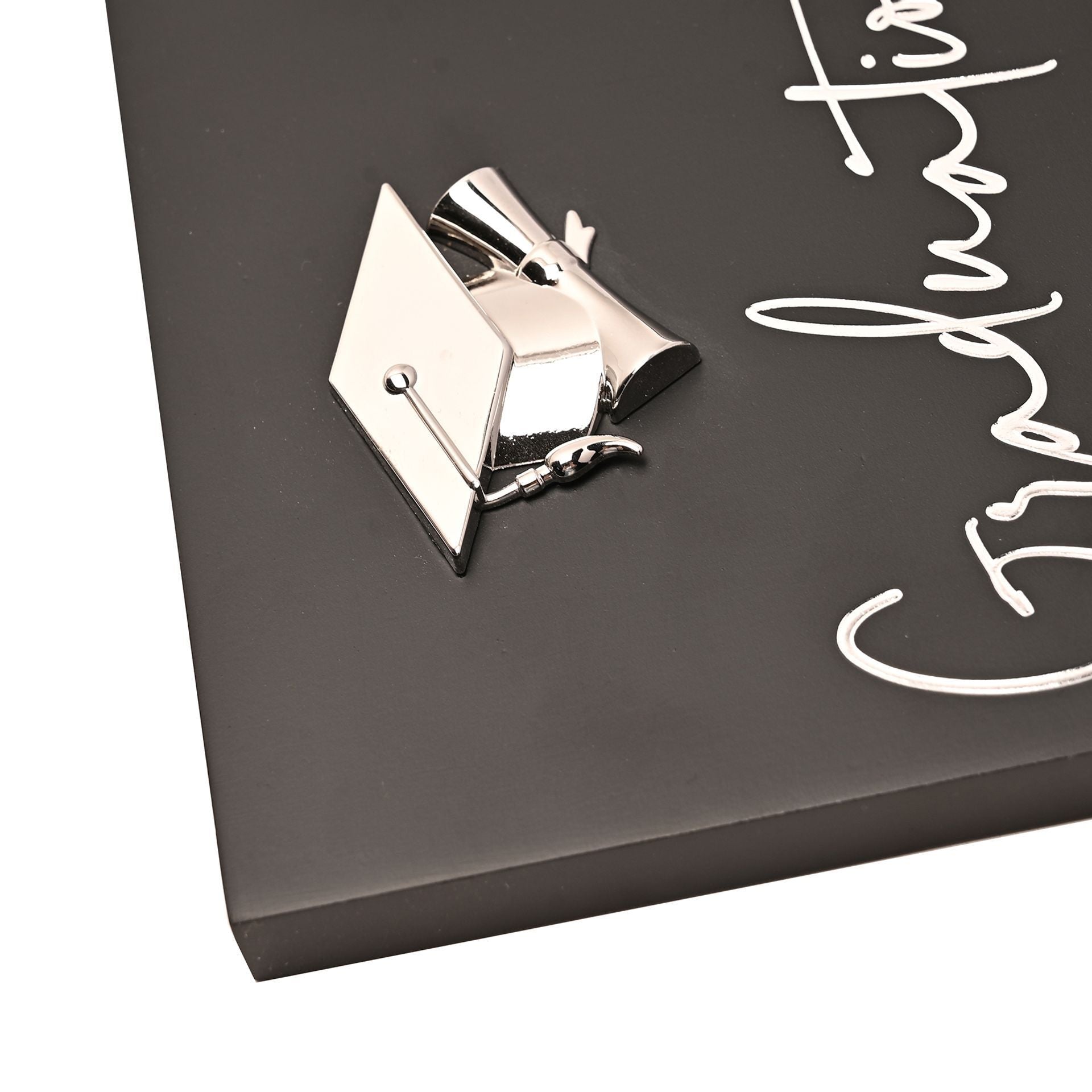 Moments Photo Frame Black with Silver Icon 4" x 6" - Graduation