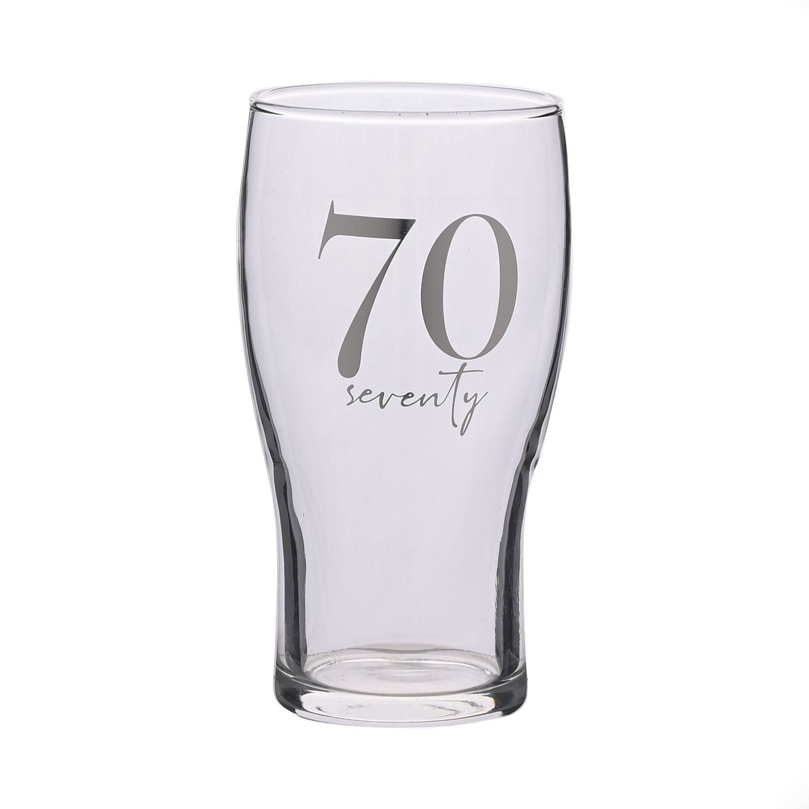 Milestones Beer Glass 70th Birthday