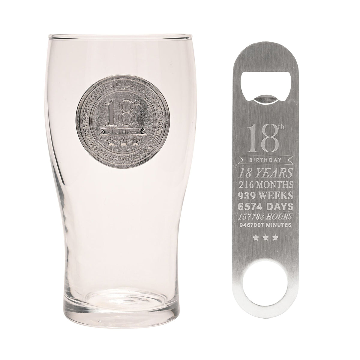 Milestones Pint Glass & Bottle Opener - 18