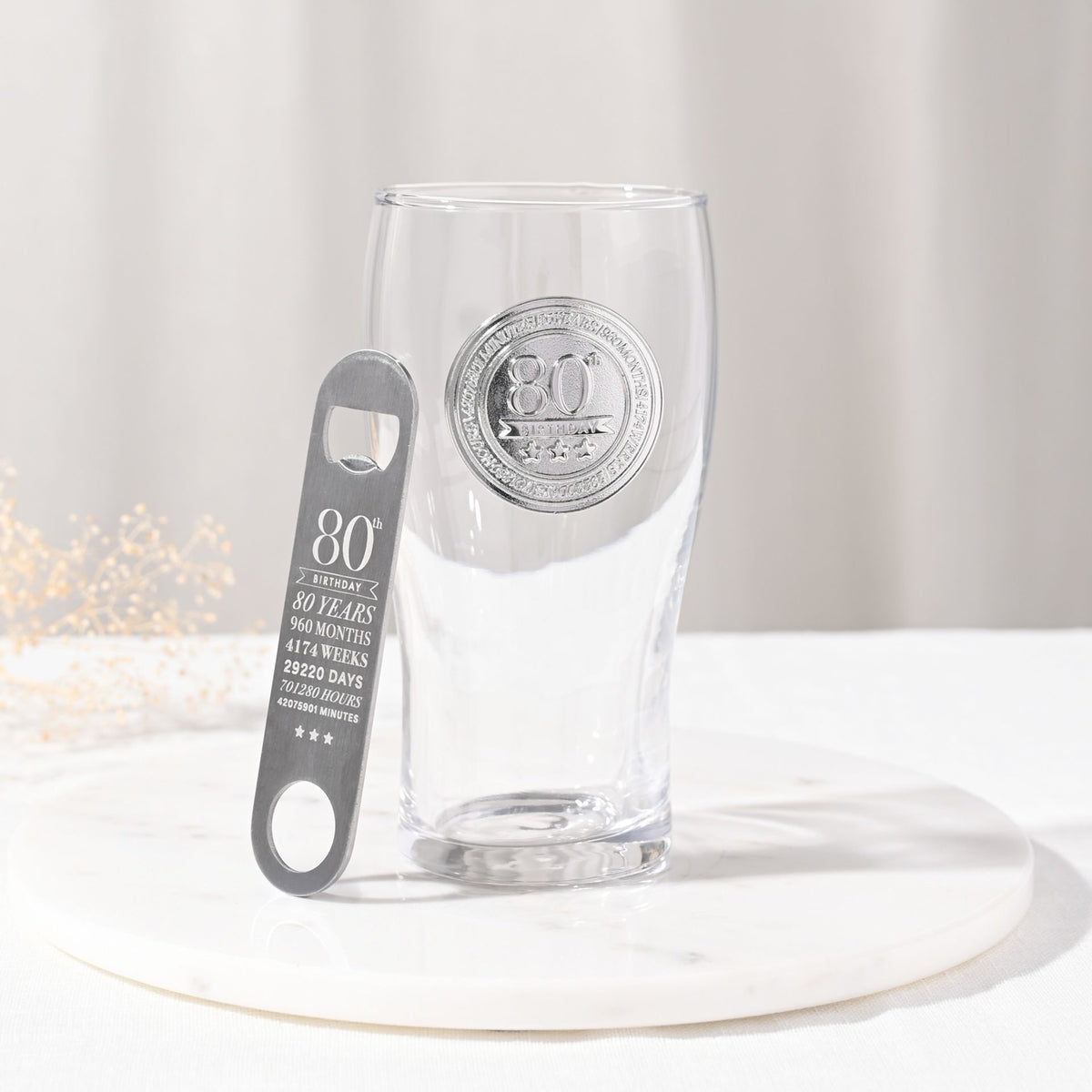 Milestones Pint Glass & Bottle Opener - 80