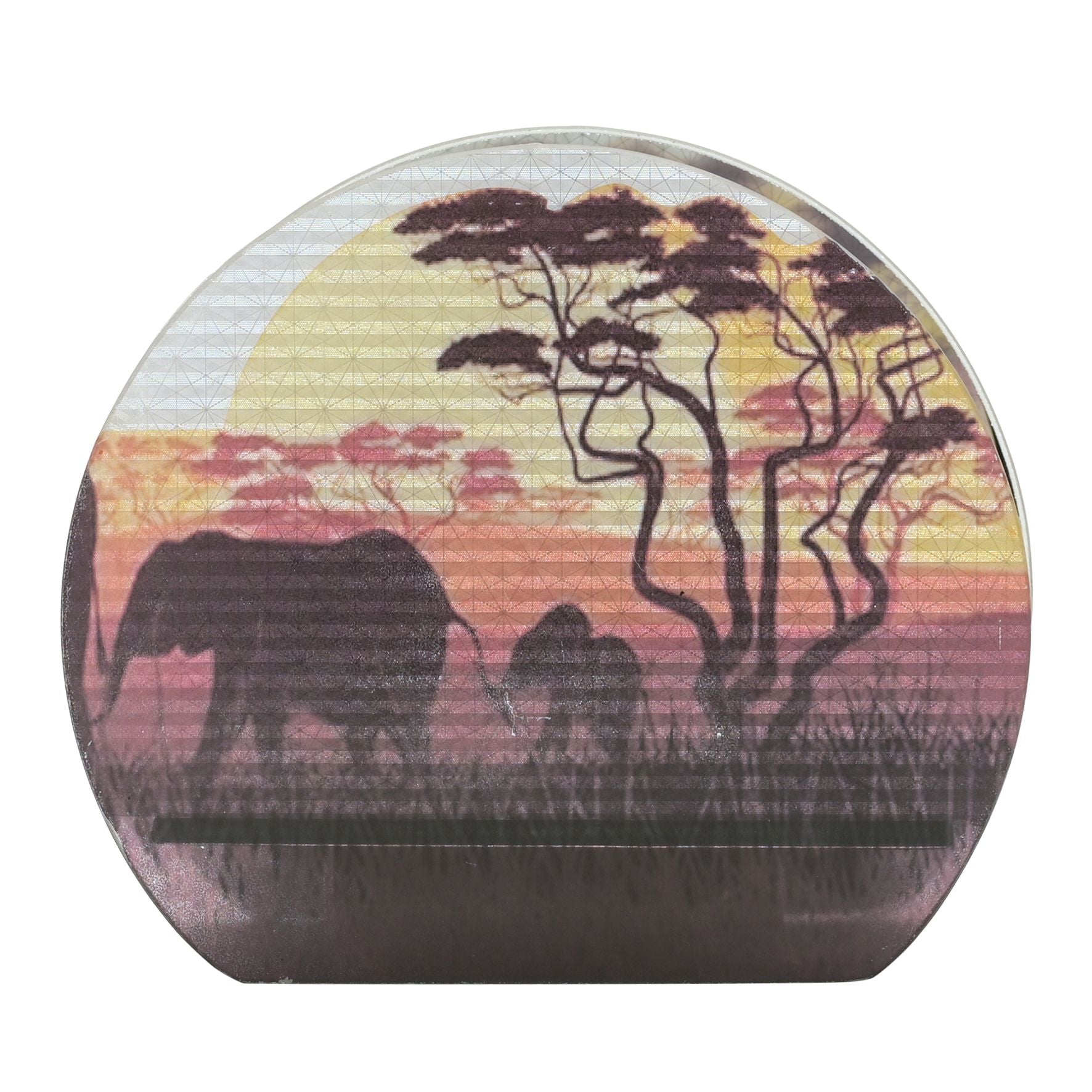 Naturecraft Safari Glass Art LED Light Round