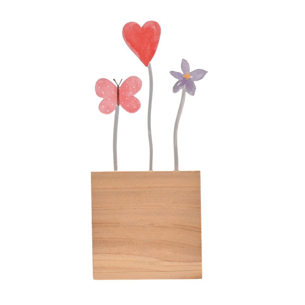 Love Life Metal Flower Plaque