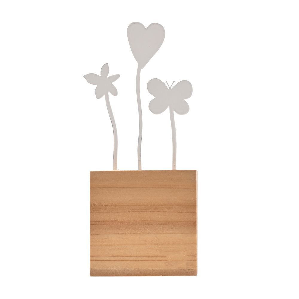 Love Life Metal Flower Plaque