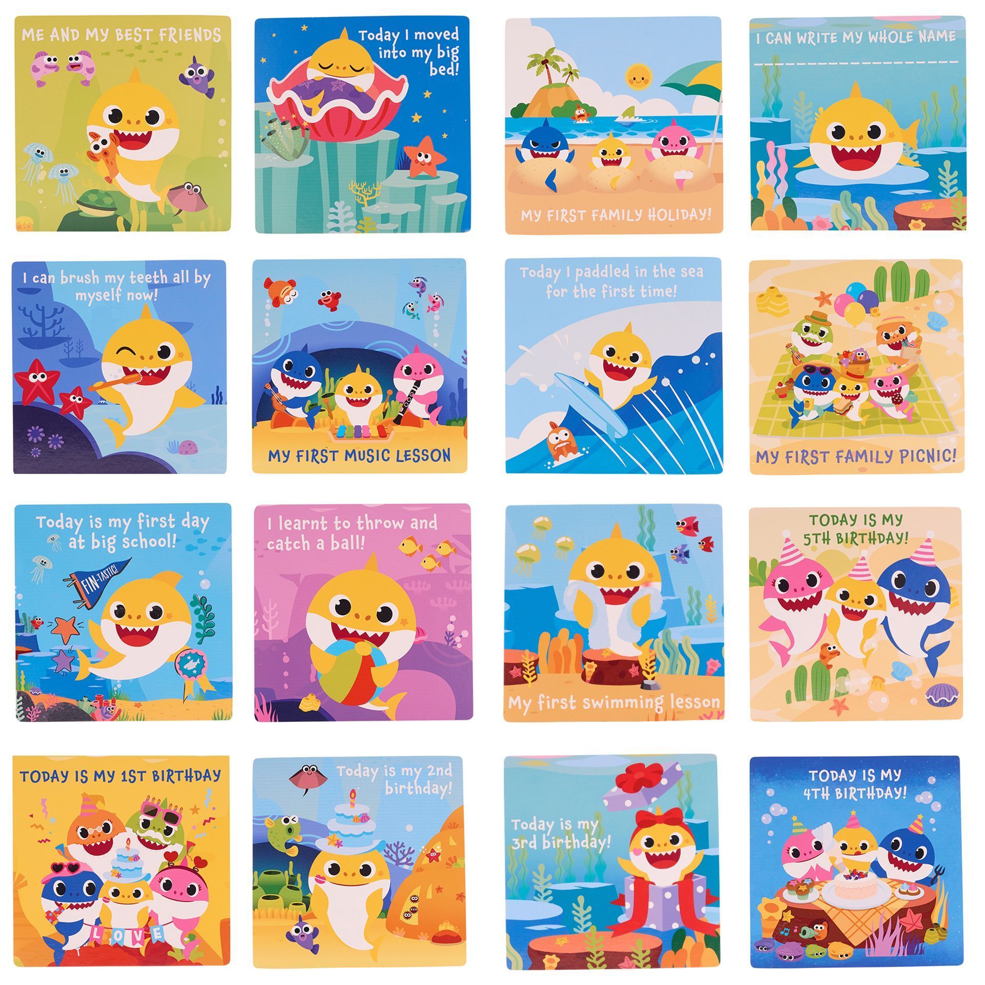 Baby Shark Milestones Cards