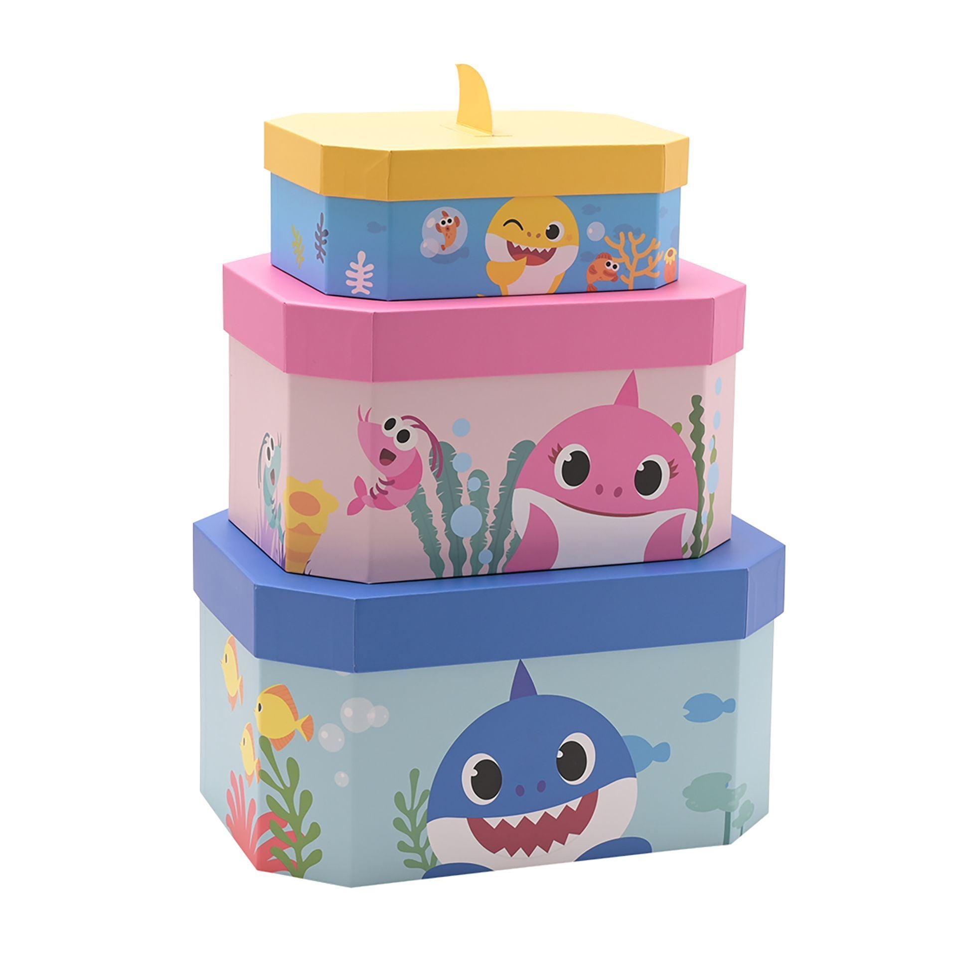 Baby Shark Set of 3 Nesting Storage Boxes