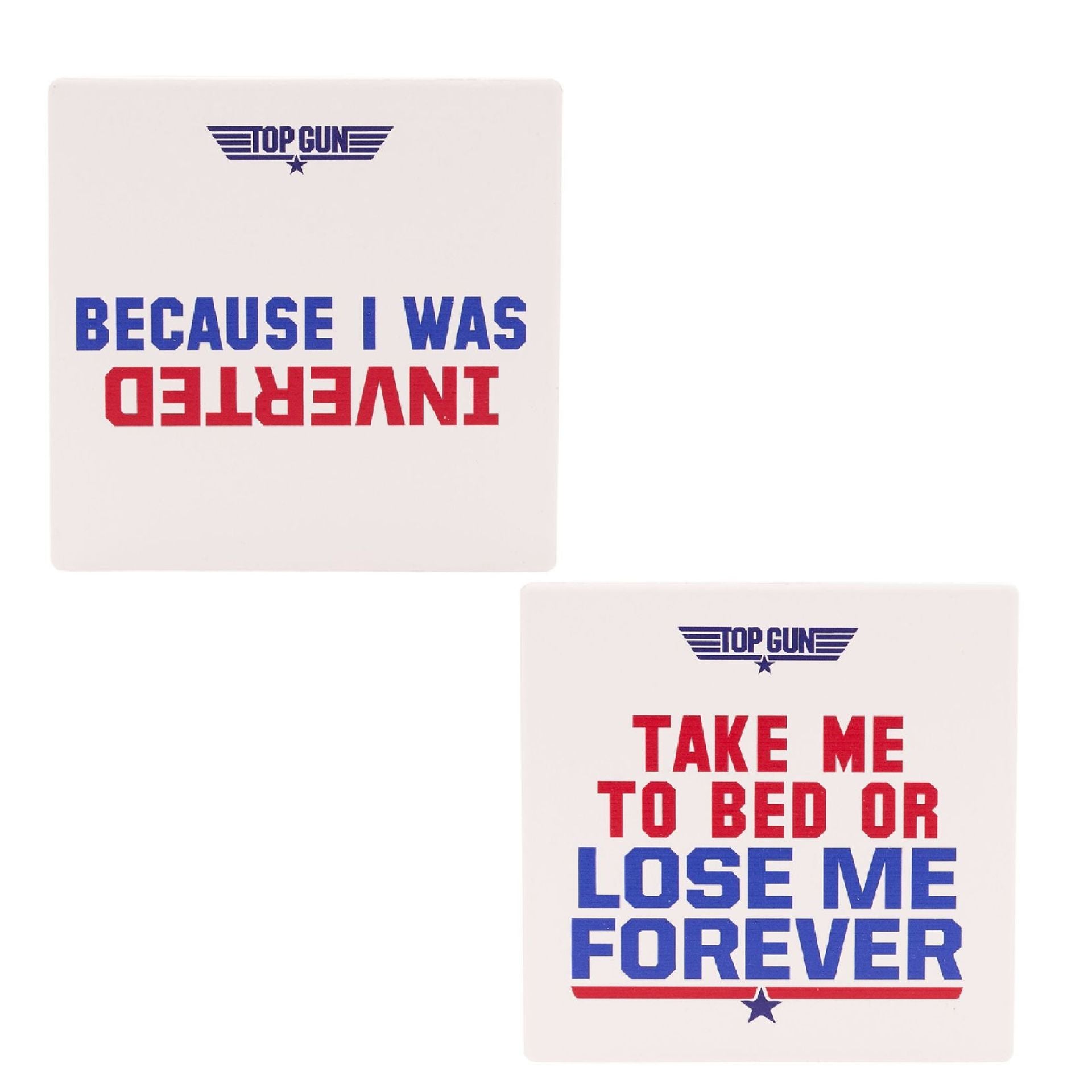 Top Gun Pair of Quote Ceramic Coasters