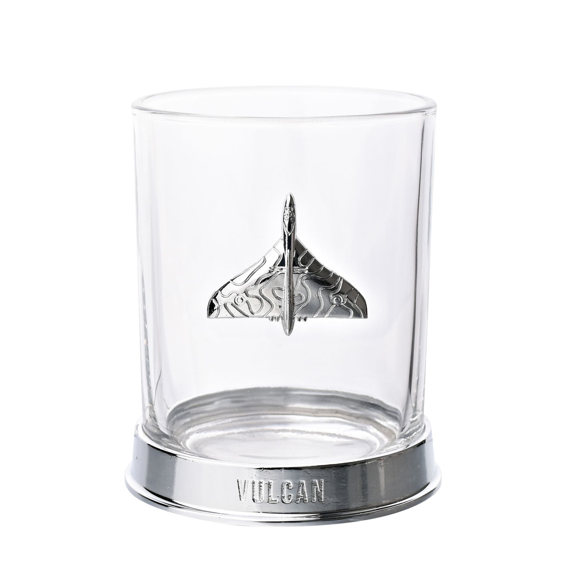RAF Glass & Metal Whiskey Tumbler - Vulcan
