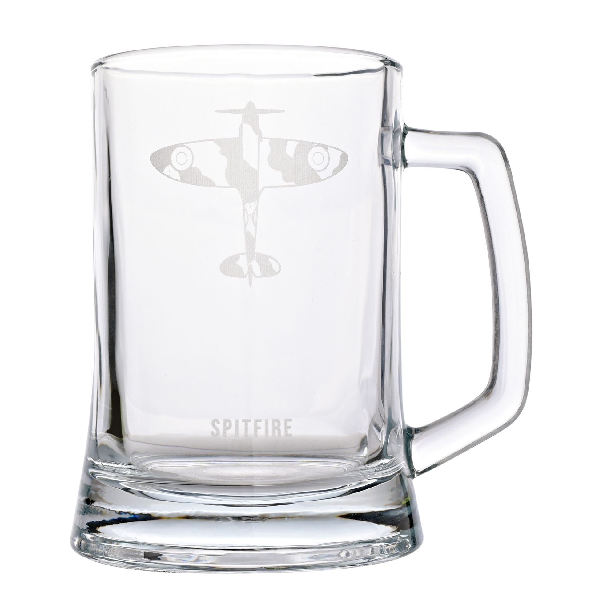RAF Etched Glass Tankard - Spitfire