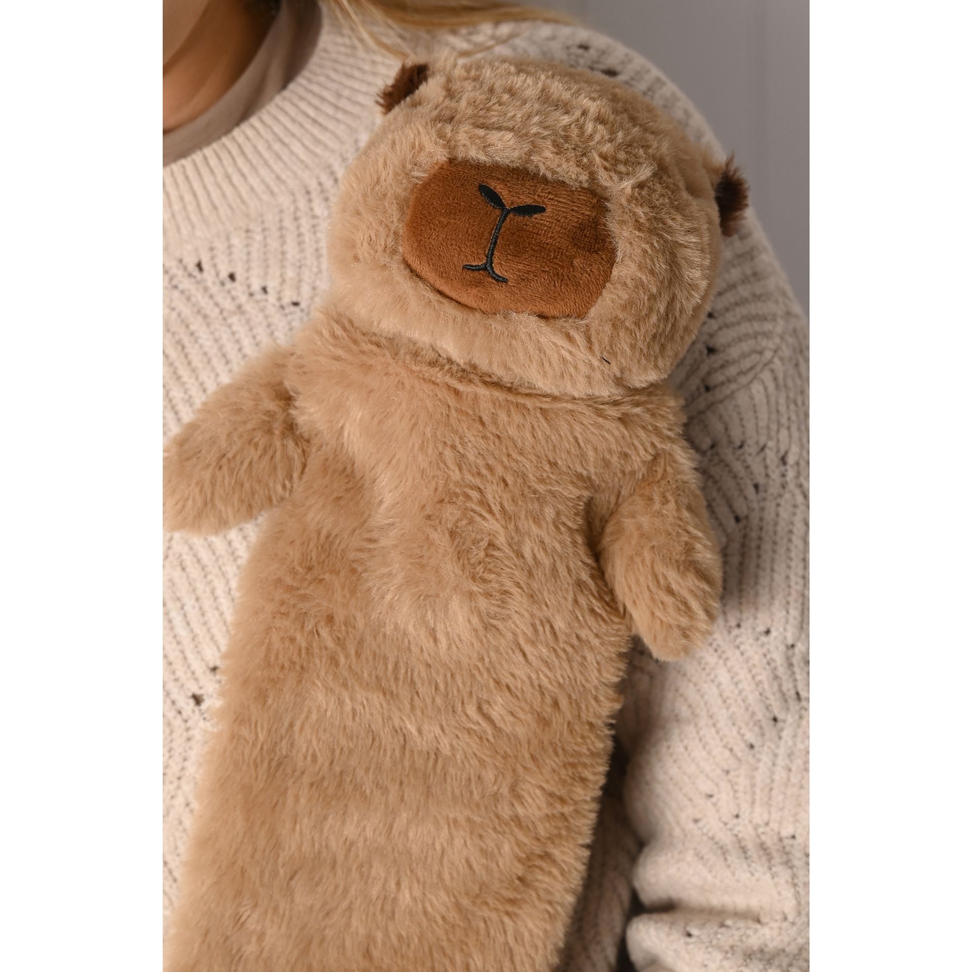 The Feel Good Club Capybara 1.7L Long Hot Water Bottle