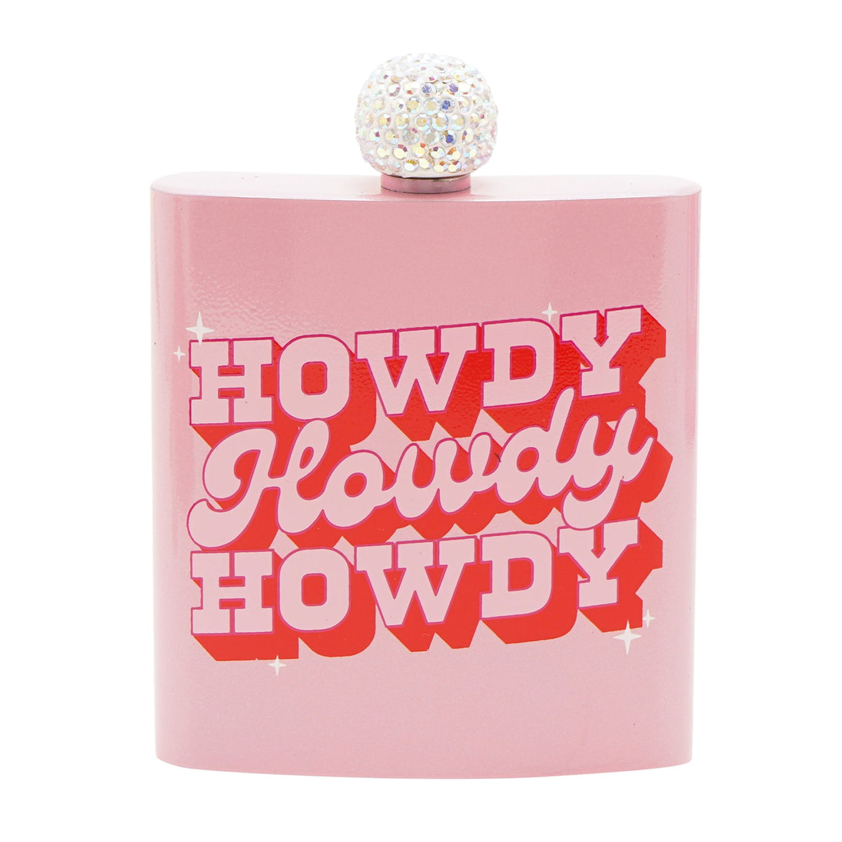 The Feel Good Club Howdy Pink Glitter Hip Flask