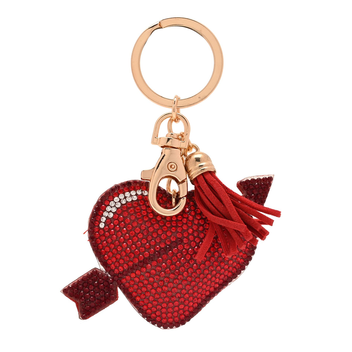 The Feel Good Club Lovestruck Heart Diamante Bag Charm Keyring