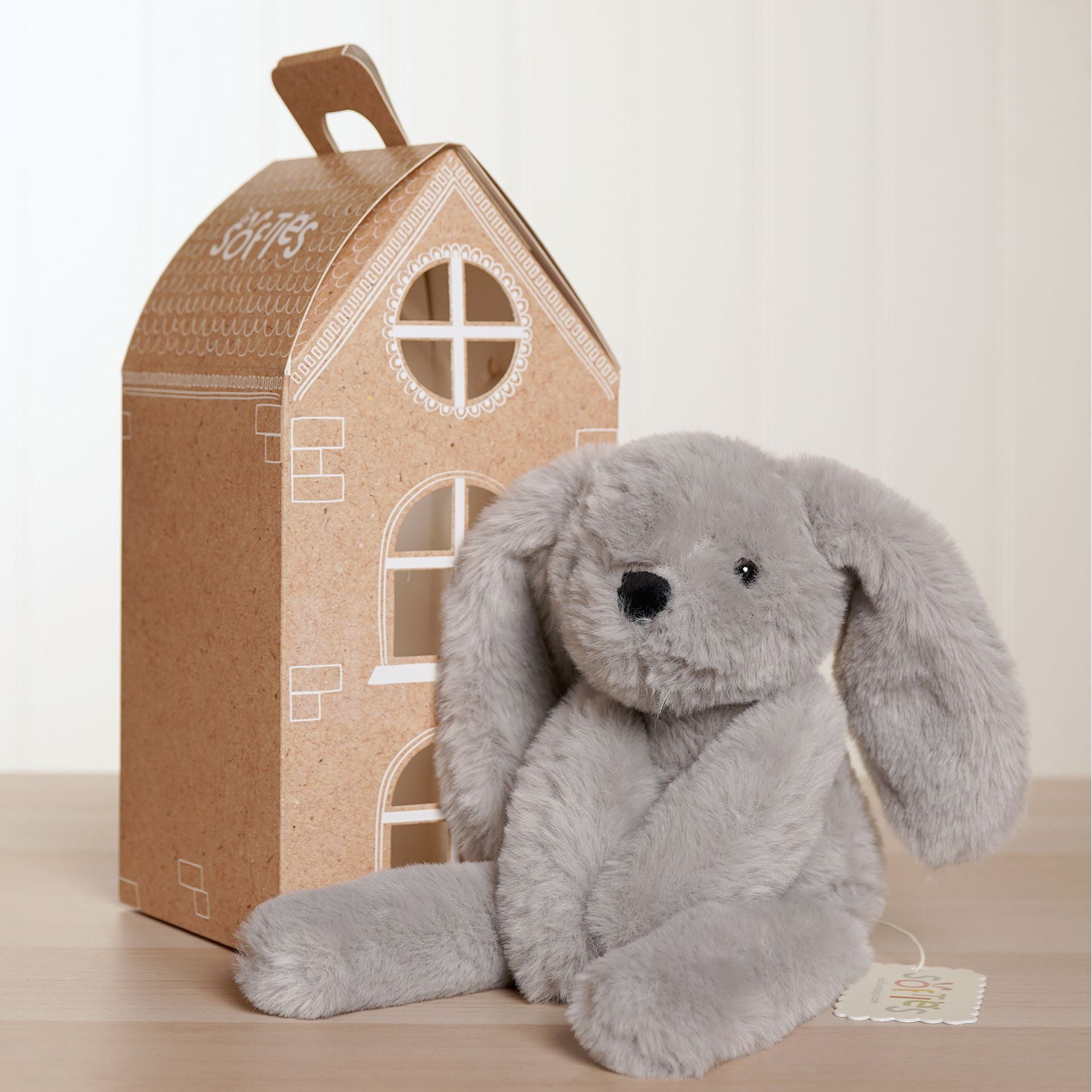 Theo The Plush Long Leg Grey Bunny 35 cm