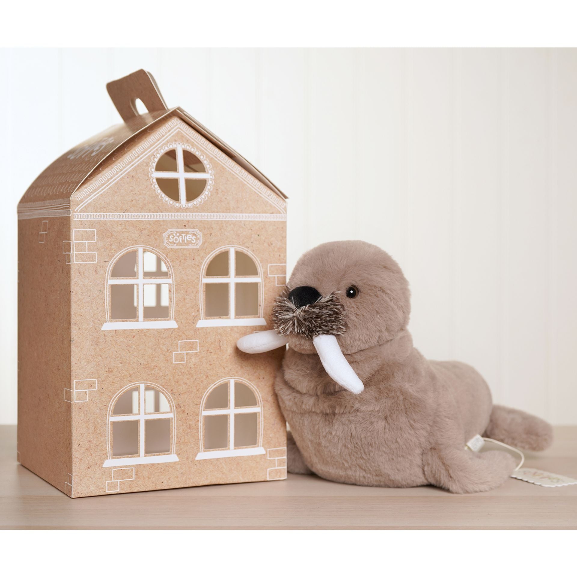 Walter The Plush Brown Walrus Glow In The Dark Teeth 30 cm