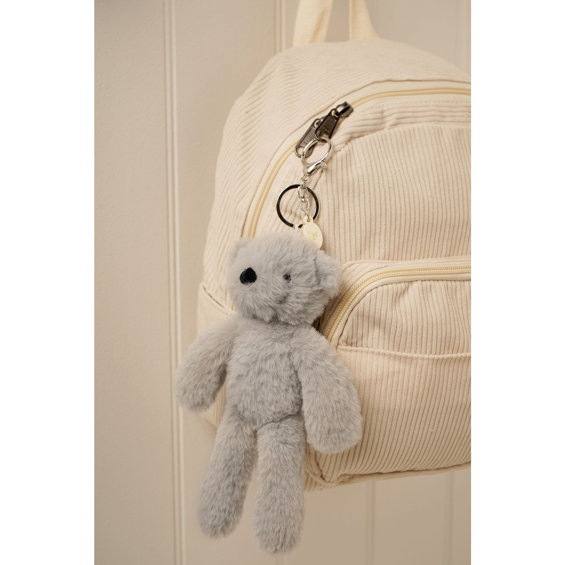 Ste The Plush Light Grey Bear Keyring