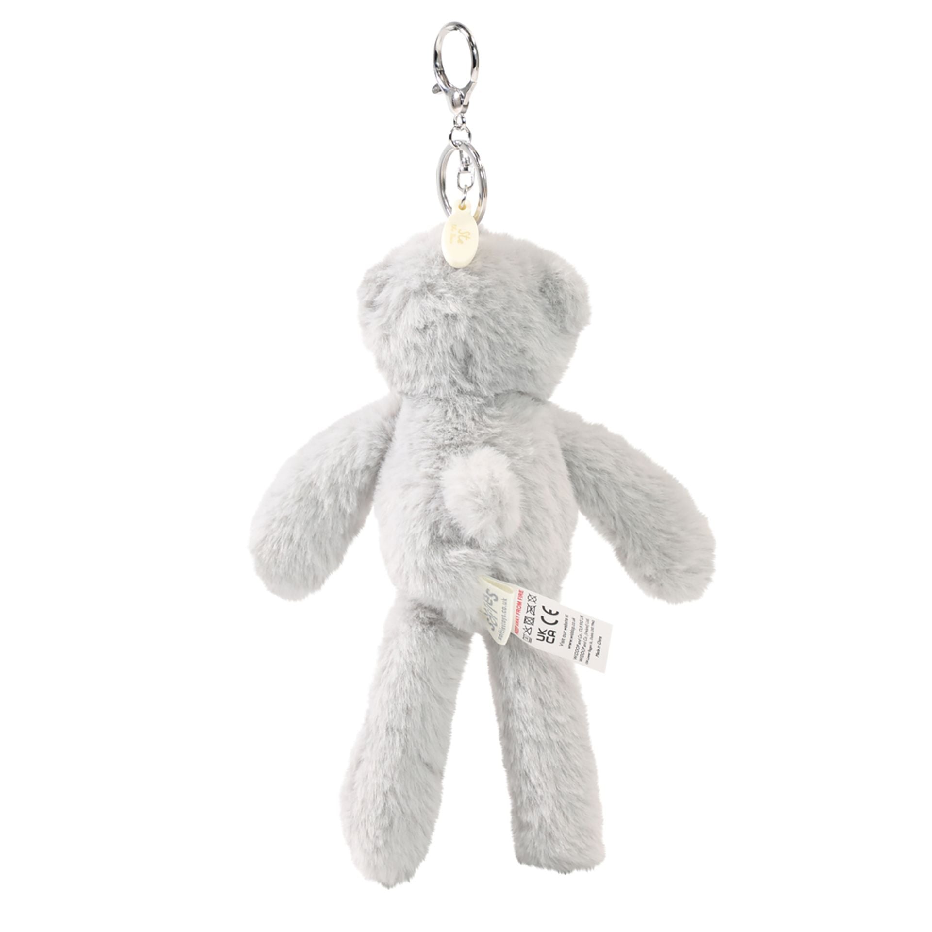 Ste The Plush Light Grey Bear Keyring