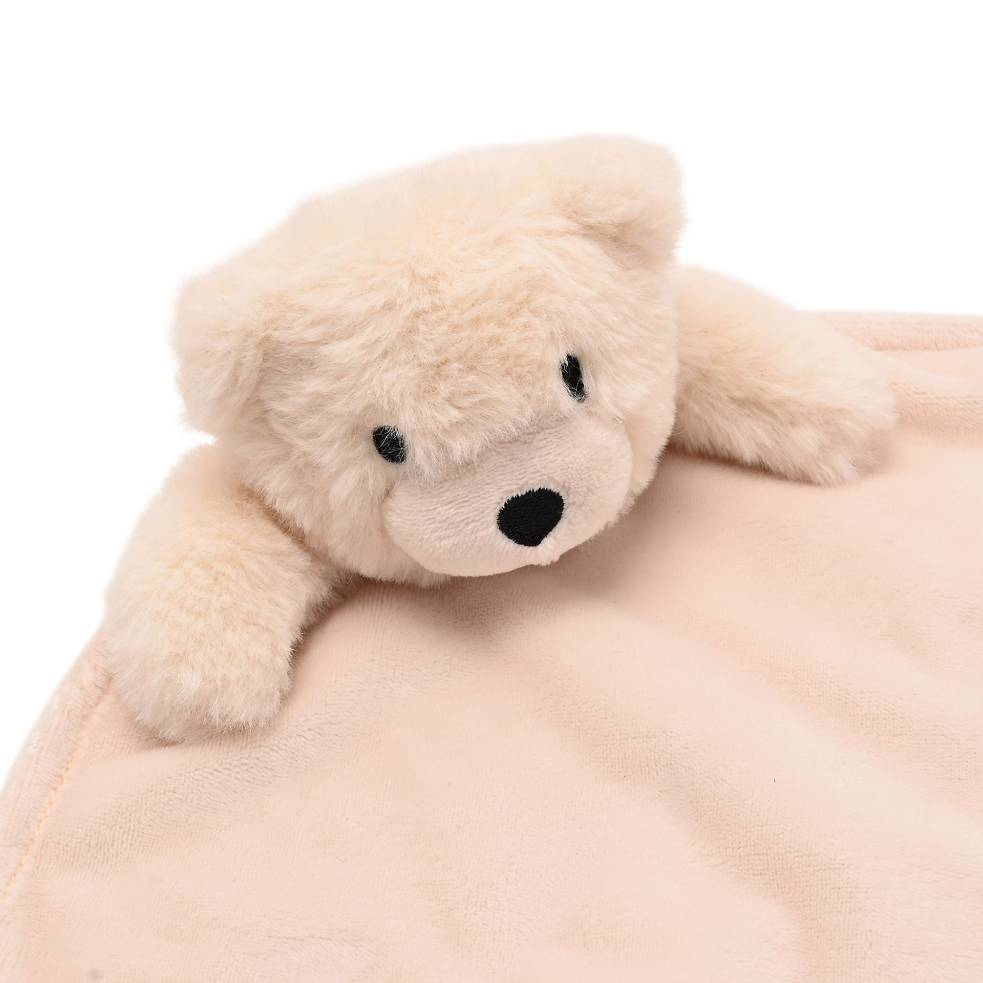 Softies Baby Comforter - Lola Bear - White Two Side Short Plush 27cm x 27cm