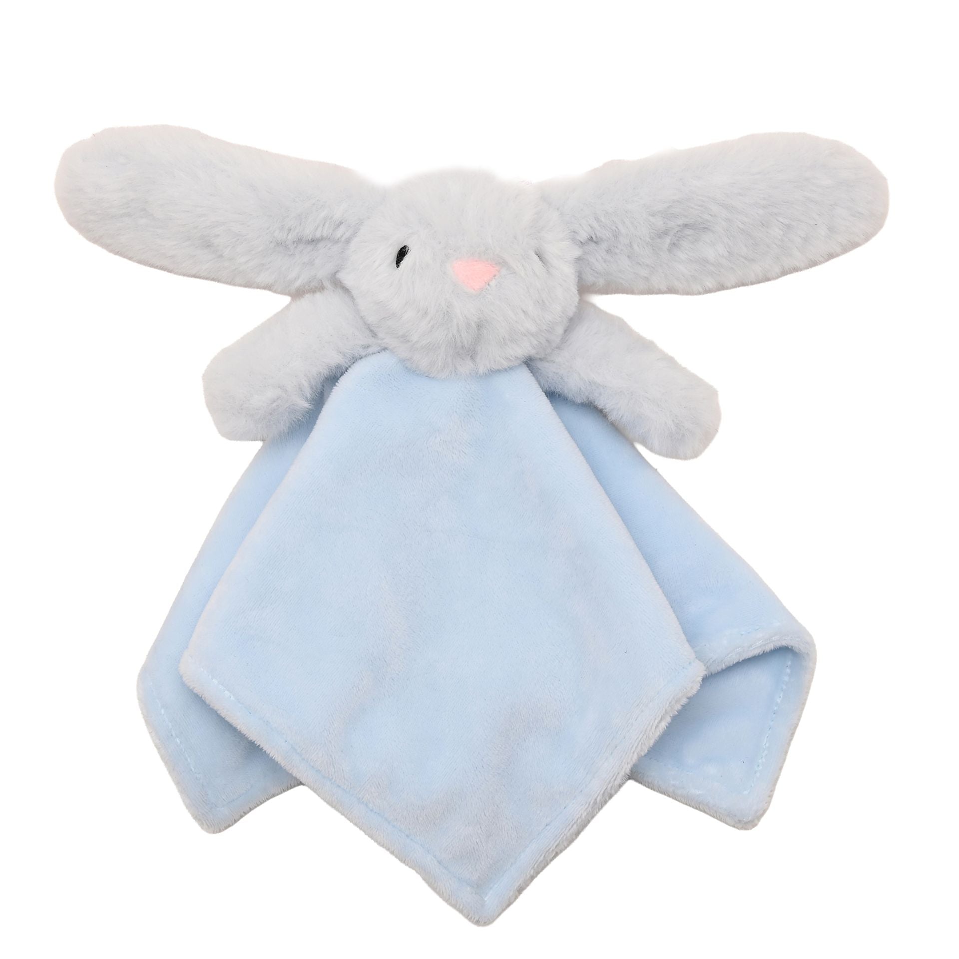 Softies Baby Comforter - Sunny Bunny- Blue Two Side Short Plush 27cm x 27cm