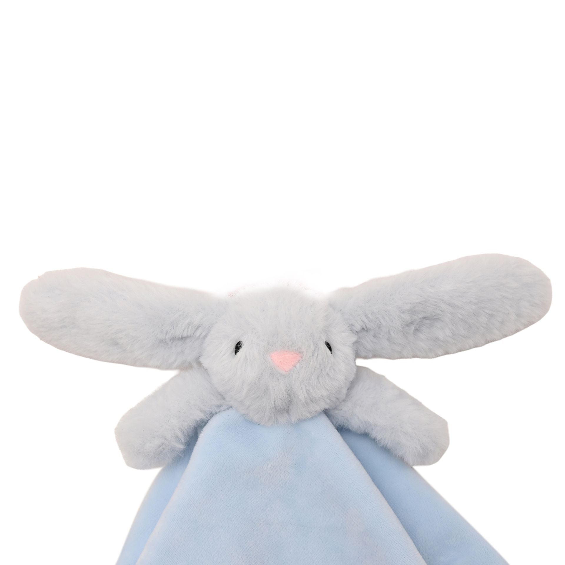 Softies Baby Comforter - Sunny Bunny- Blue Two Side Short Plush 27cm x 27cm
