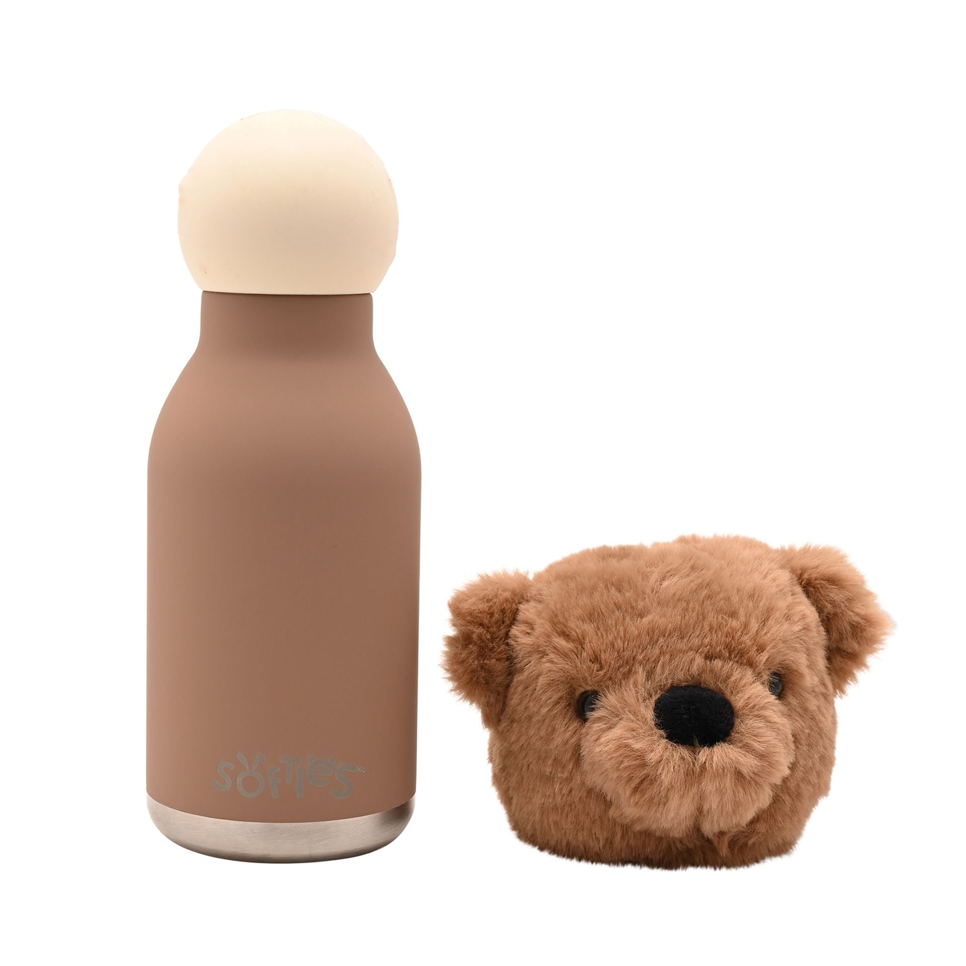 Hampton The Plush Teddy Dark Brown Stainless Steel Water Bottle 23cm / 500ml