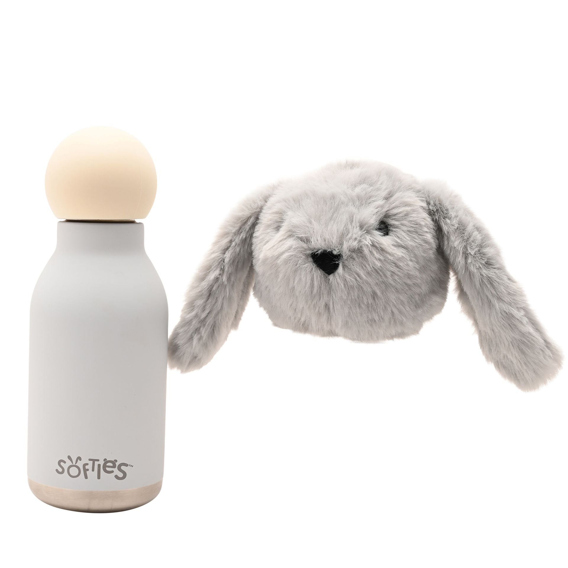 Theo The Plush Bunny Grey Stainless Steel Water Bottle 23cm / 500ml