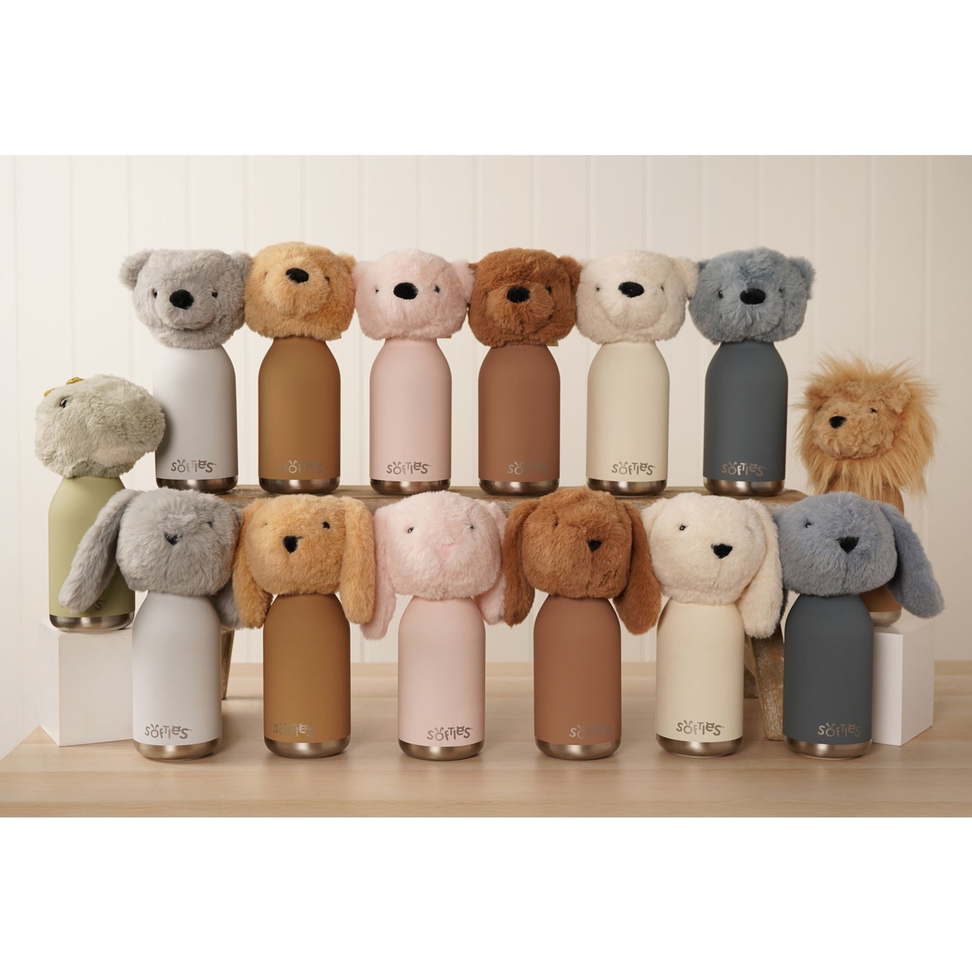 Oatey The Plush Bunny Light Brown Stainless Steel Water Bottle 23cm / 500ml