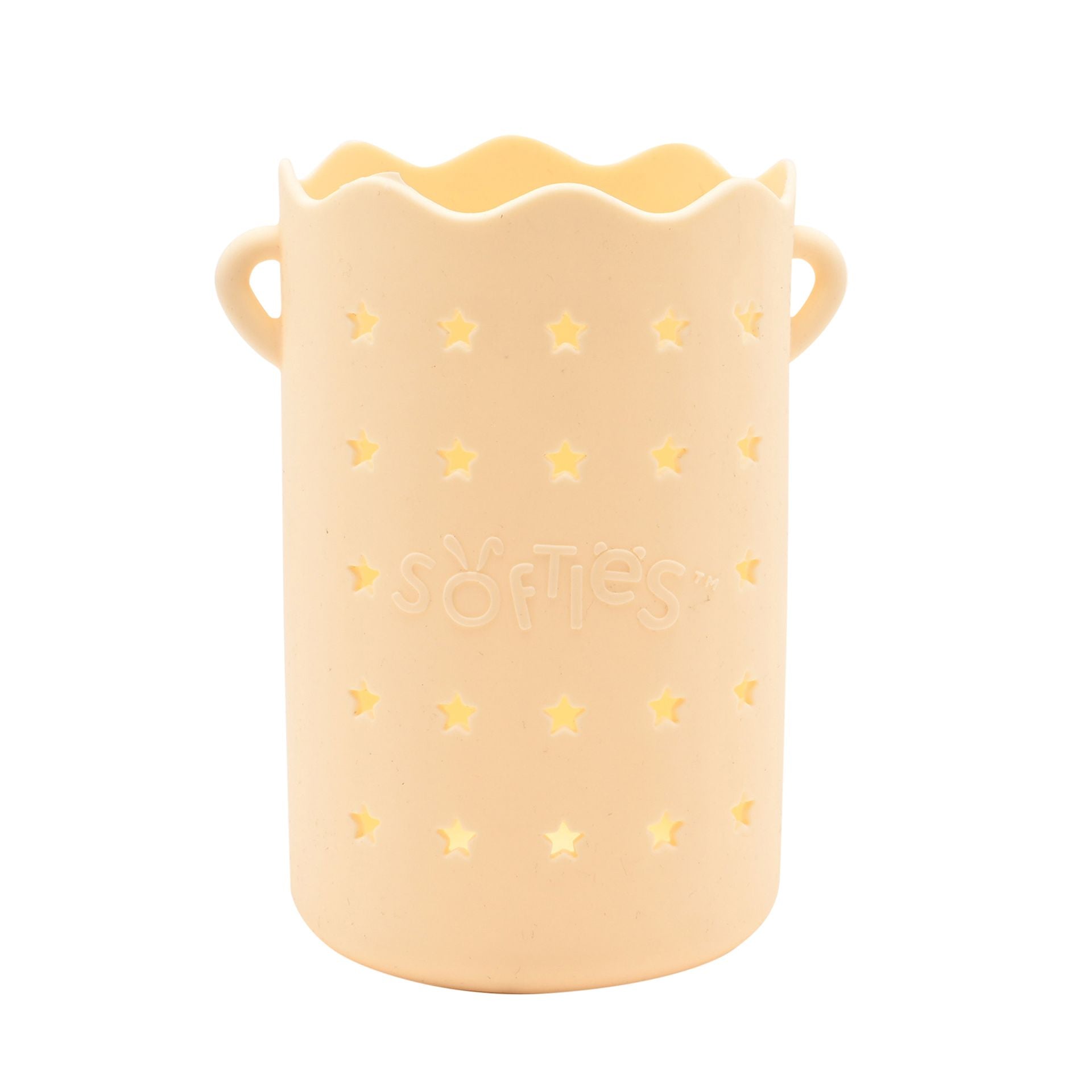 Softies Silicone Water Bottle Bag with Charm Holes and Fabric Clip on Carry Strap