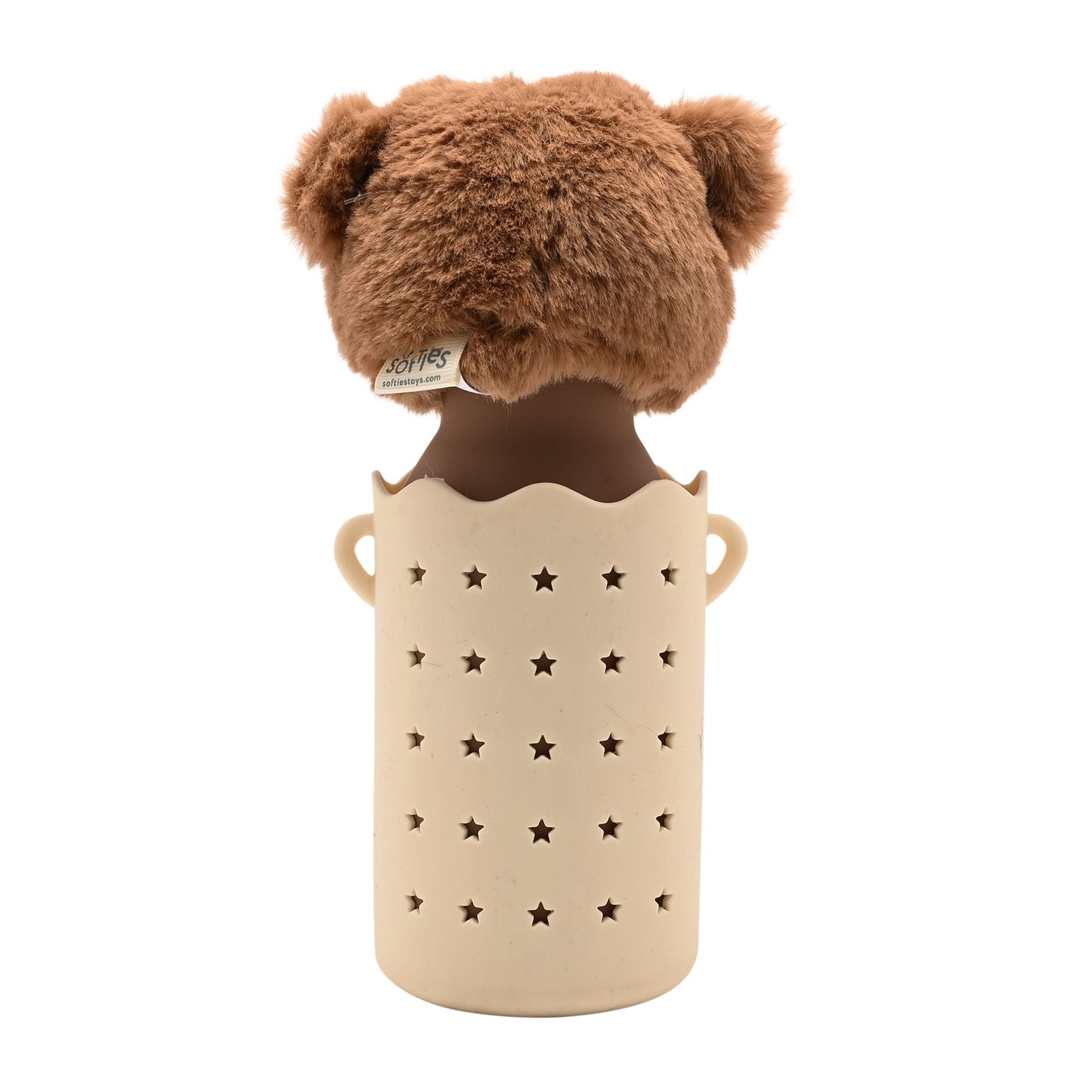 Softies Silicone Water Bottle Bag with Charm Holes and Fabric Clip on Carry Strap