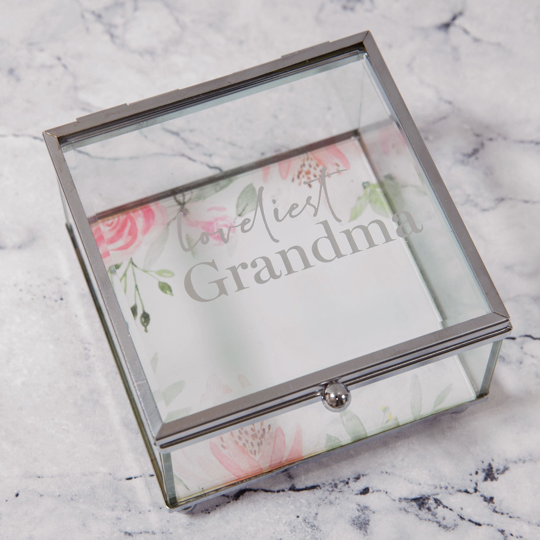 Sophia Glass Trinket Box - Loveliest Grandma
