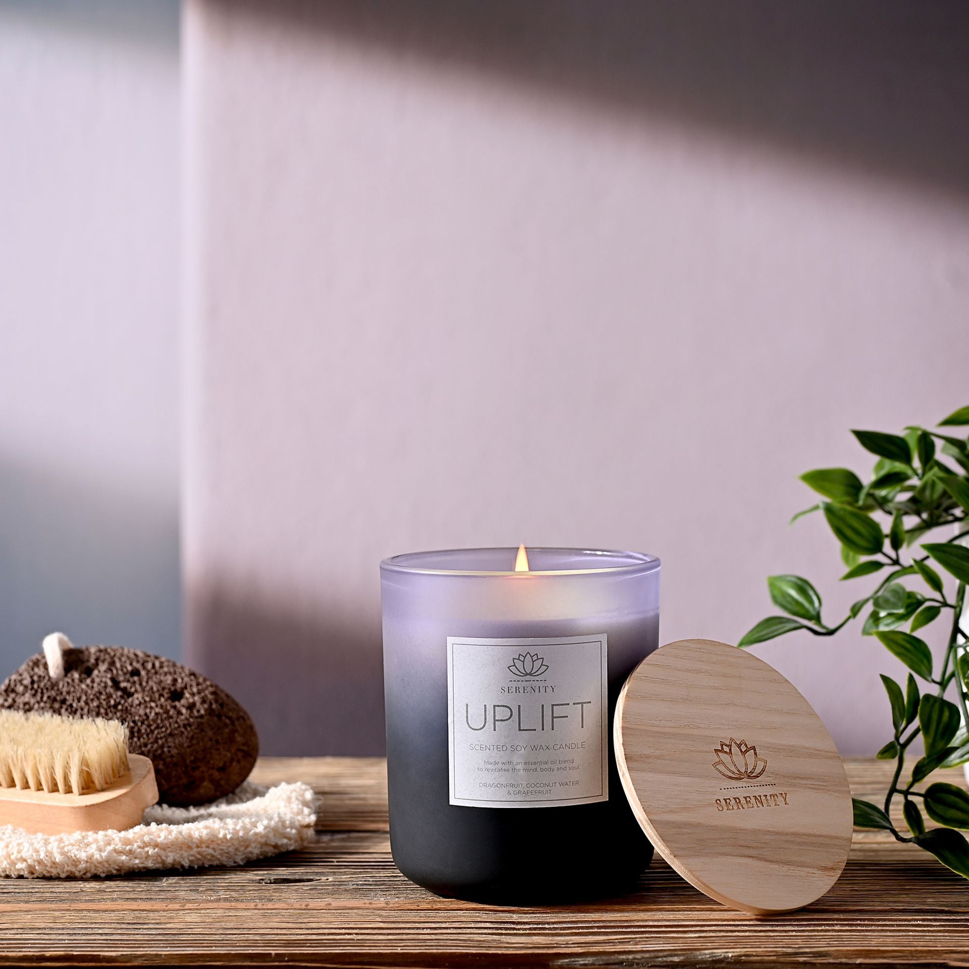 Serenity Uplift Candle 270g Dragonfruit, Coconut, Grapefruit