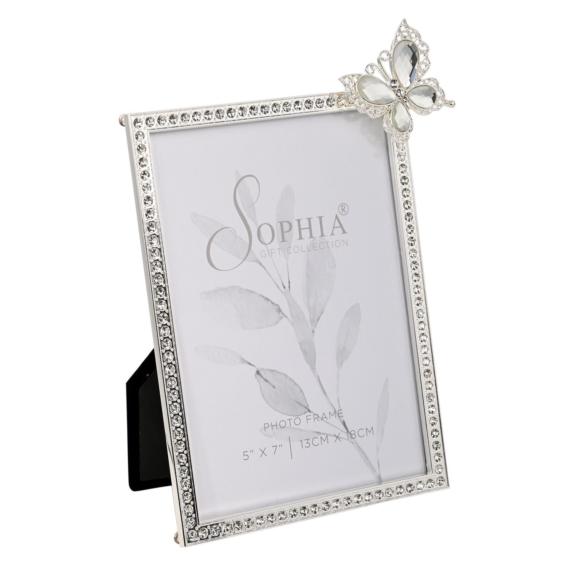Sophia Crystal Photo Frame with Butterfly 5" x 7"