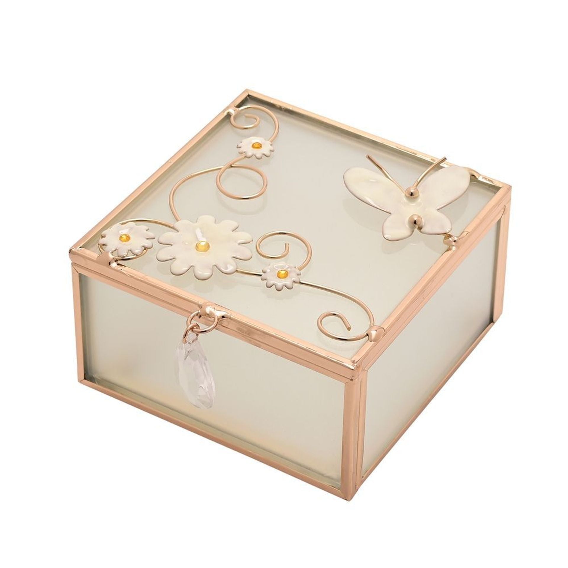 Sophia Classic Champagne Meadow Square Trinket Box