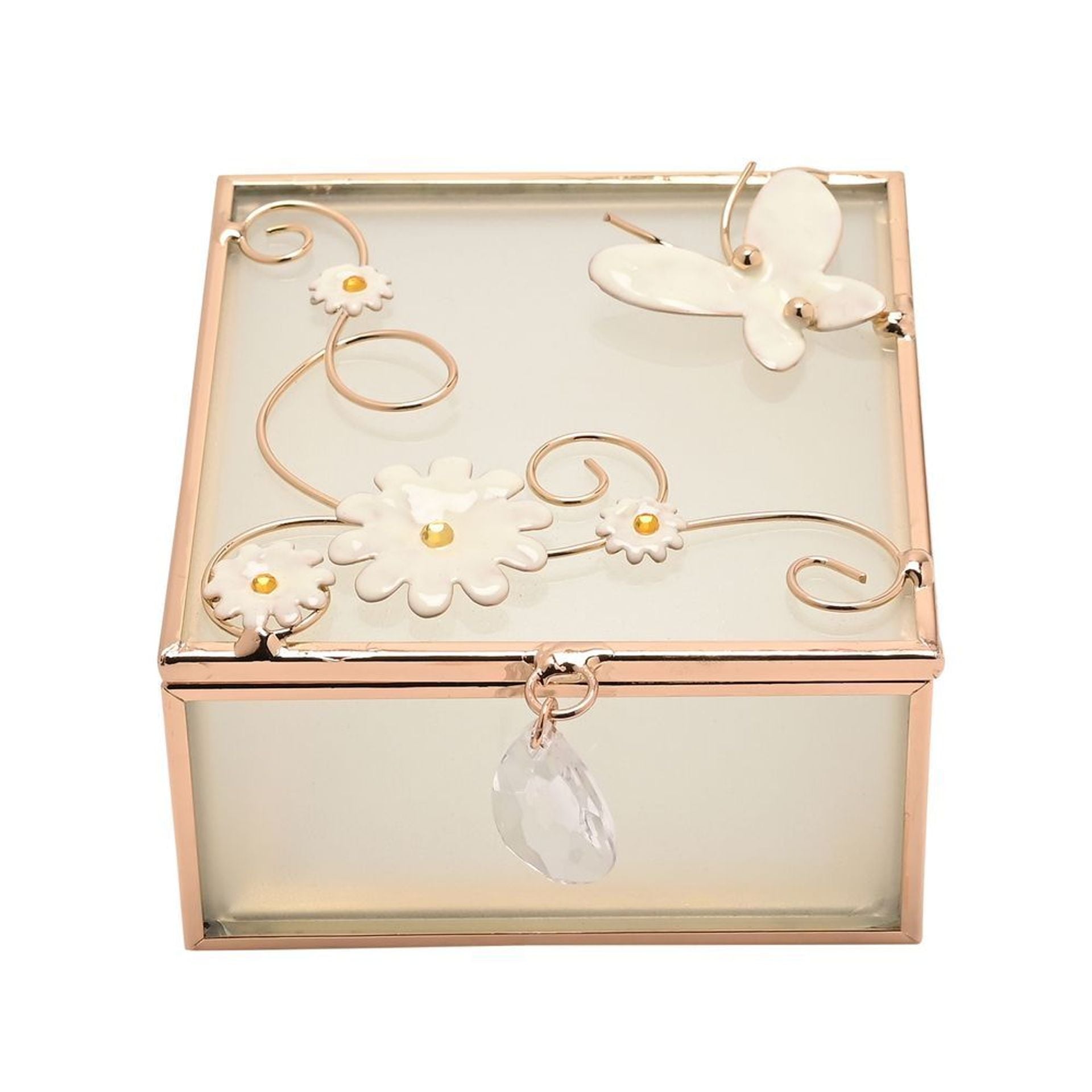 Sophia Classic Champagne Meadow Square Trinket Box