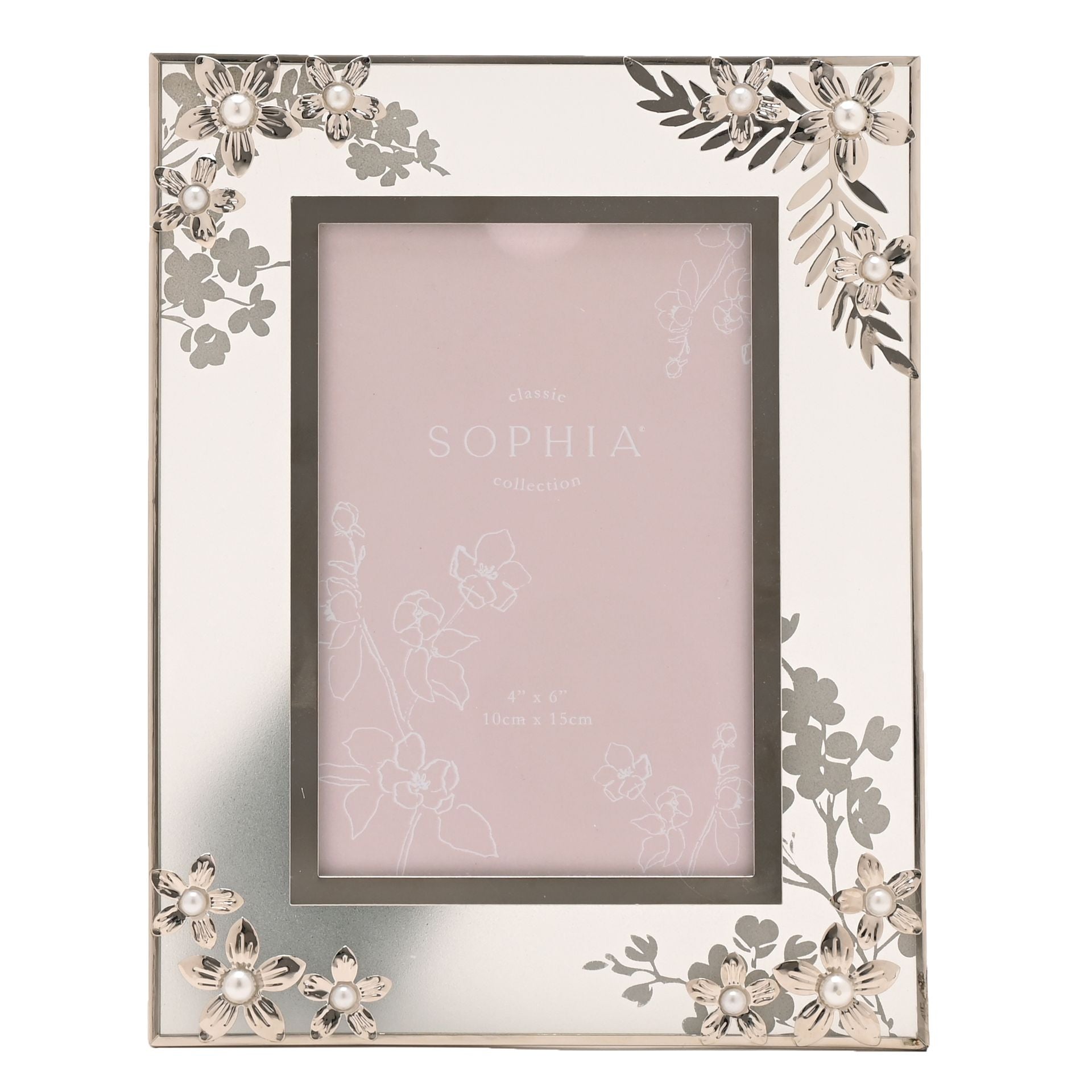 Sophia Classic Silver Daisy Photo Frame 4" x 6"