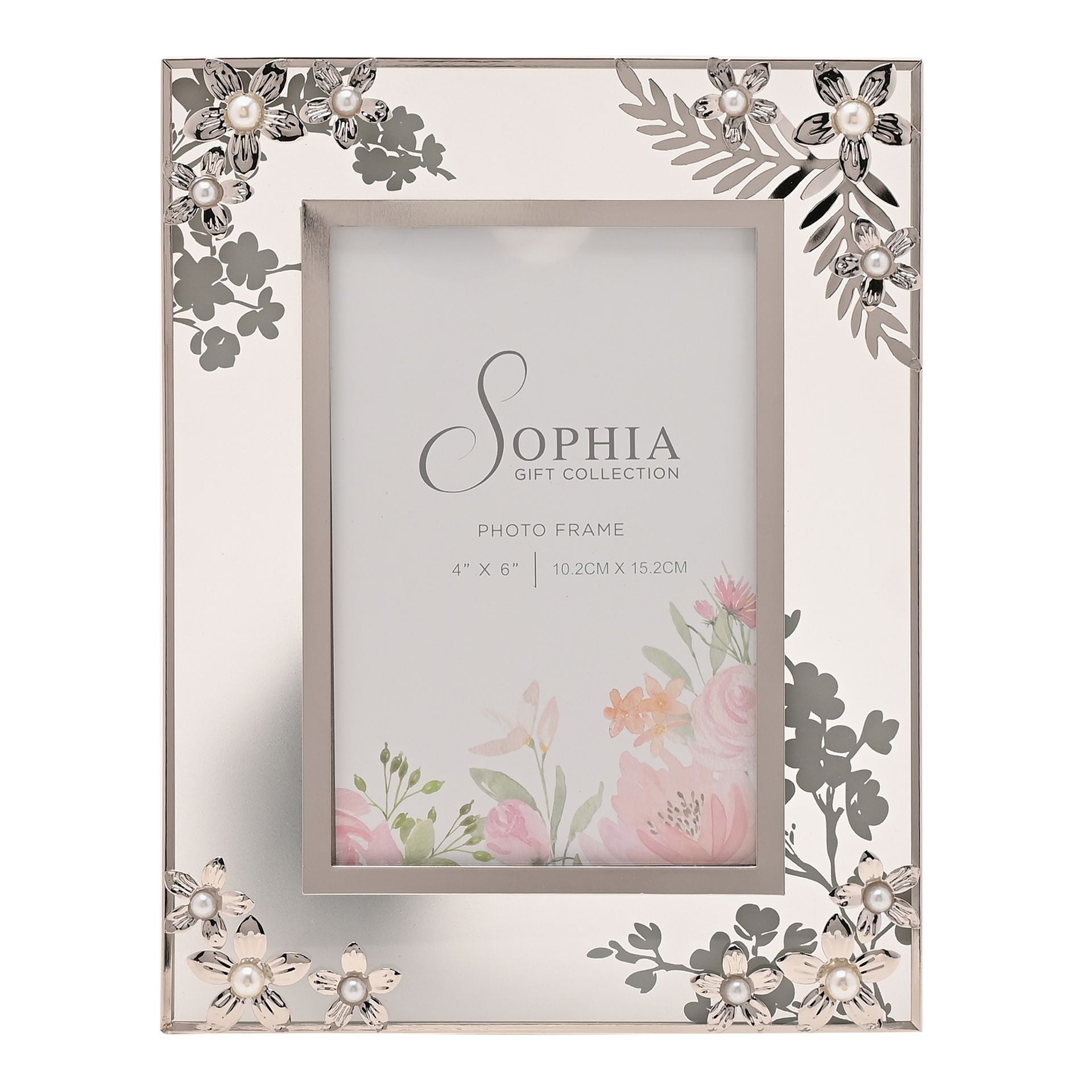 Sophia Classic Silver Daisy Photo Frame 4" x 6"