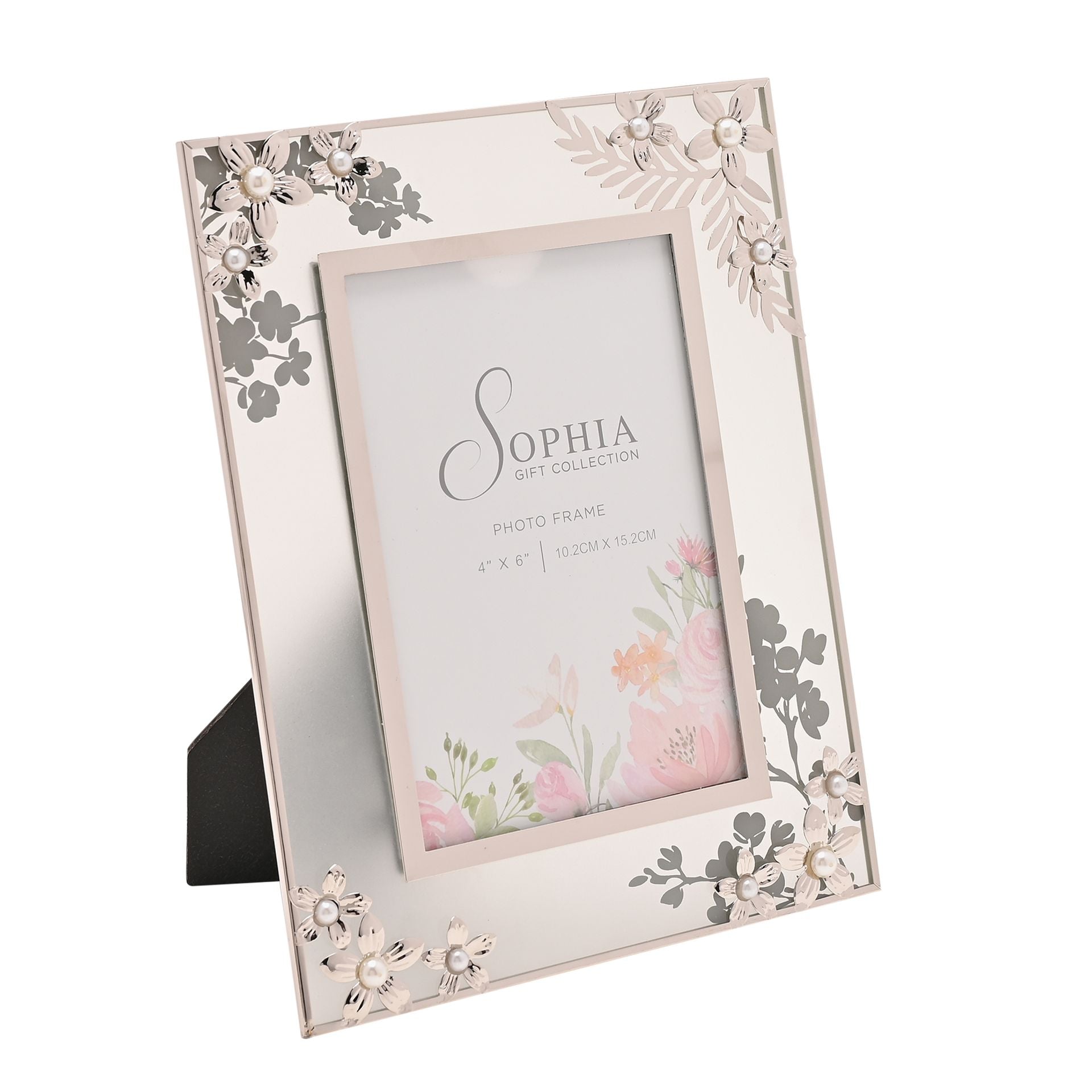 Sophia Classic Silver Daisy Photo Frame 4" x 6"