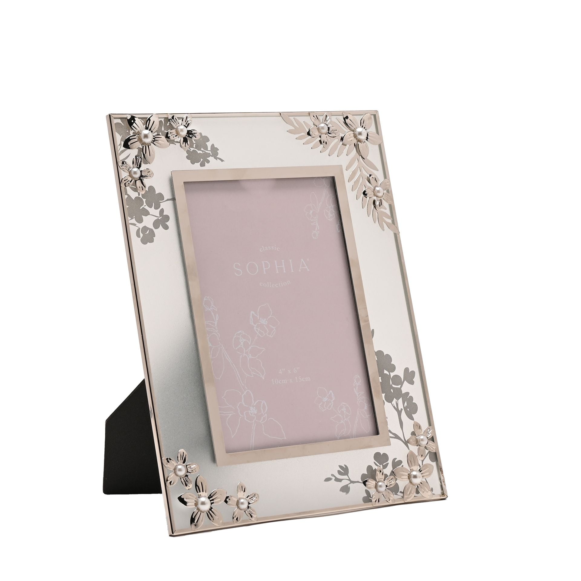 Sophia Classic Silver Daisy Photo Frame 4" x 6"