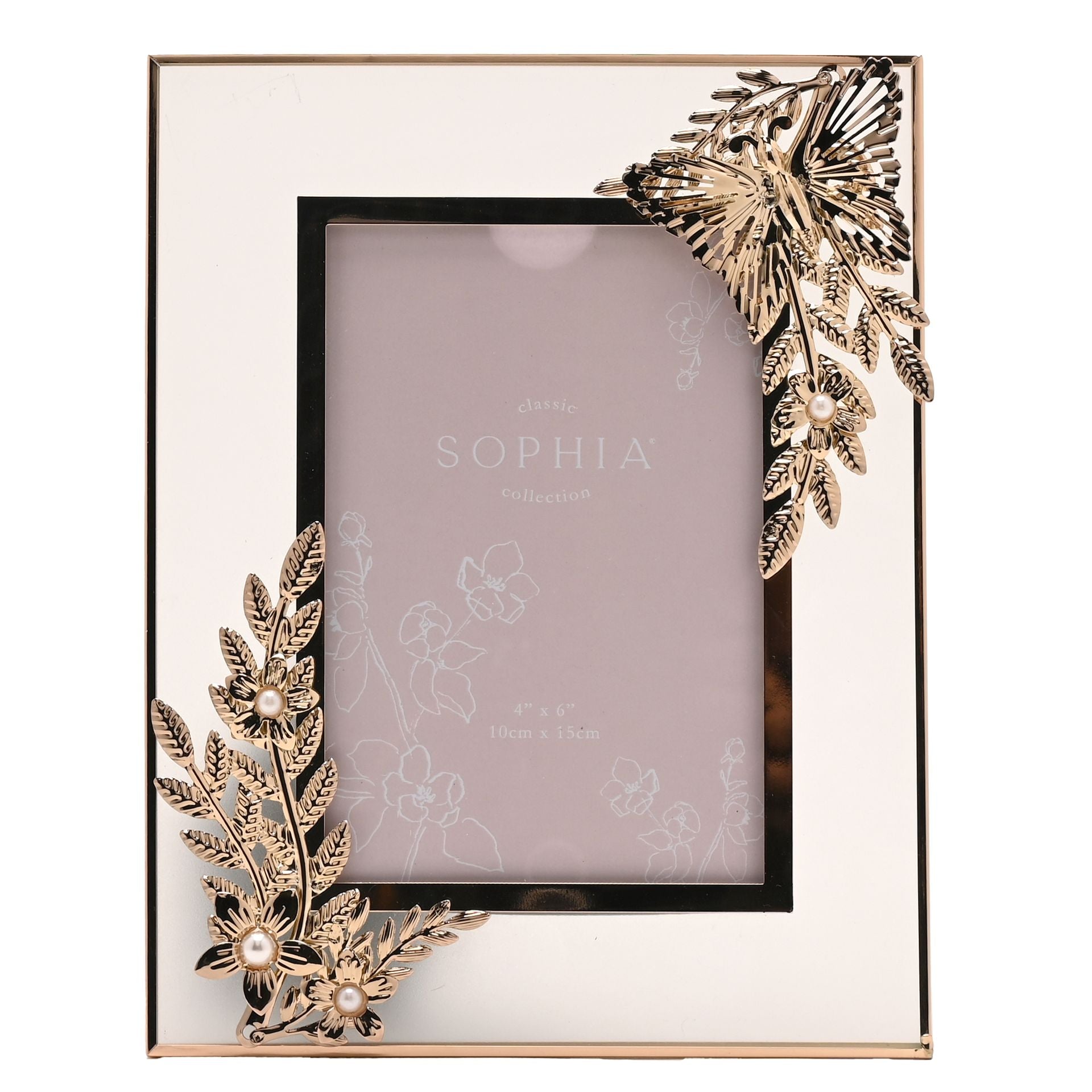 Sophia Classic Gold Butterfly Photo Frame 4" x 6"
