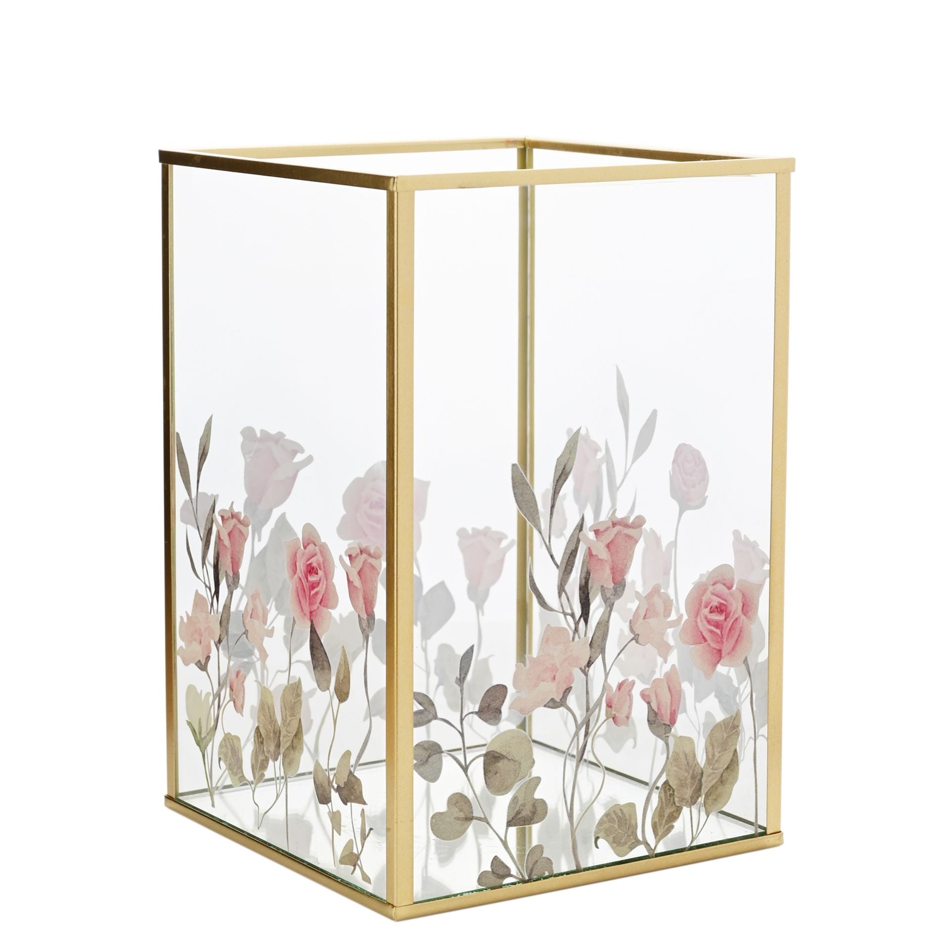 Sophia Classic Floral Glass Tea Light Holder - Small
