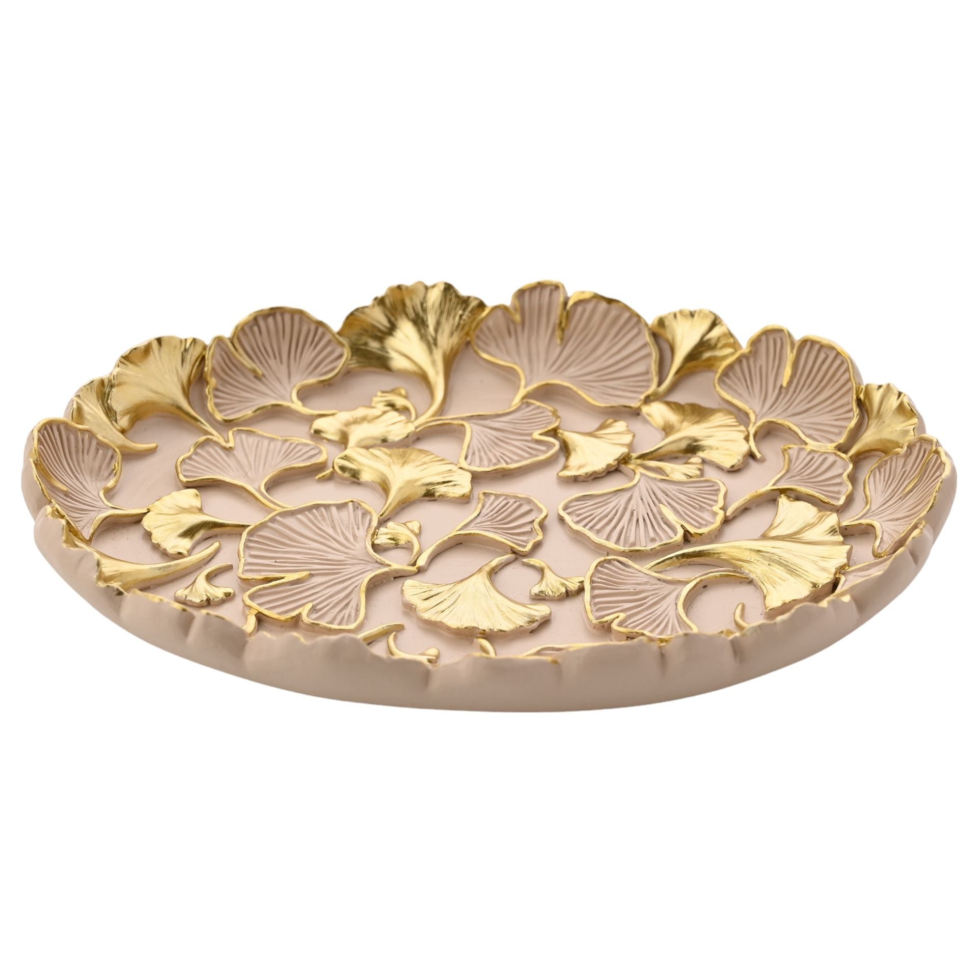 Sophia Classic Ginkgo Blush Round Trinket Tray