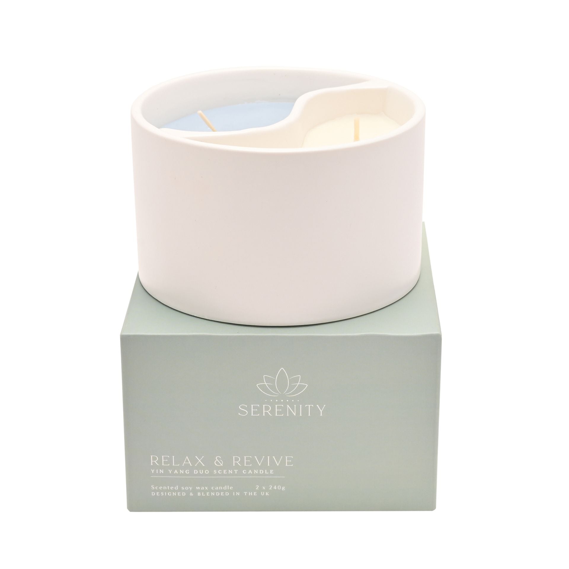 Serenity Yin Yan Relax & Revive Ceramic Candle