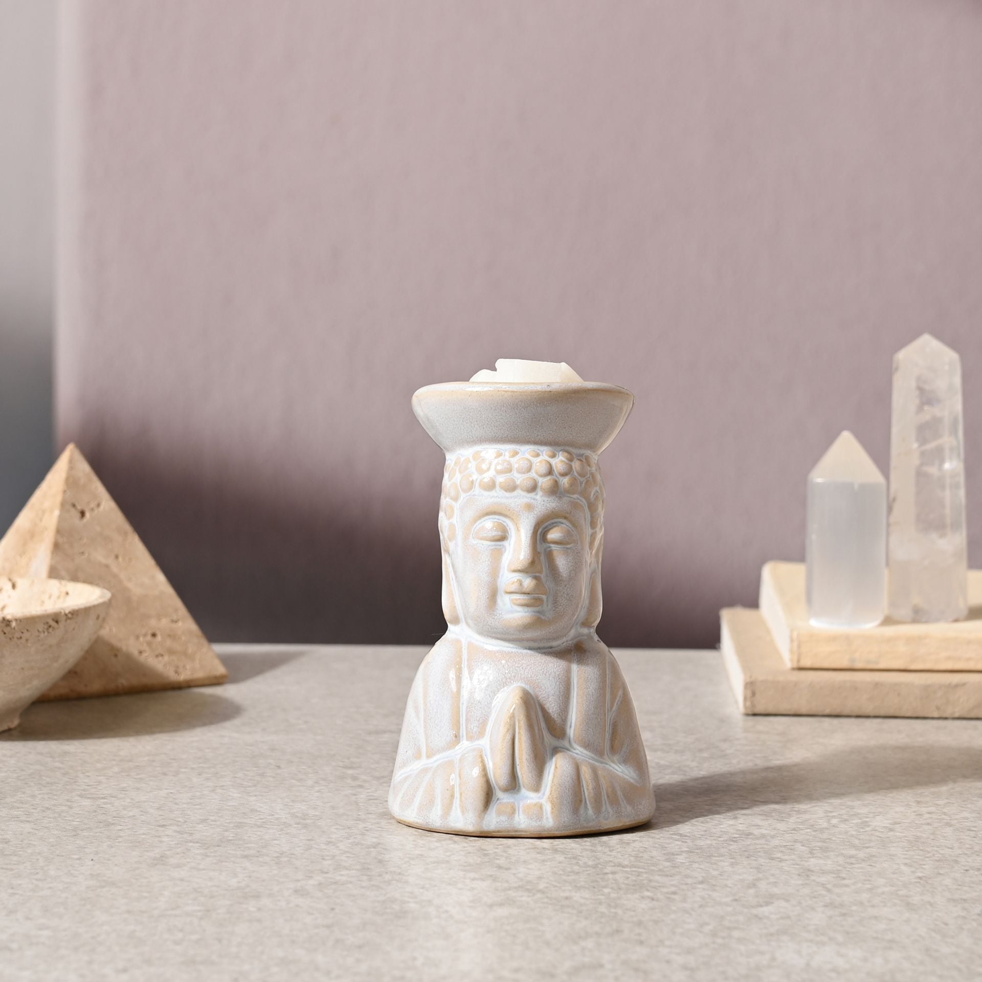 Serenity Buddha Oil Burner - White