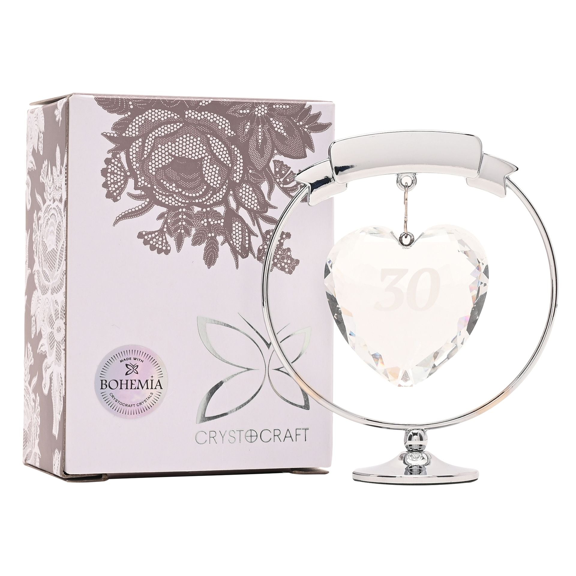 Crystocraft Freestand Crystal Heart - 30