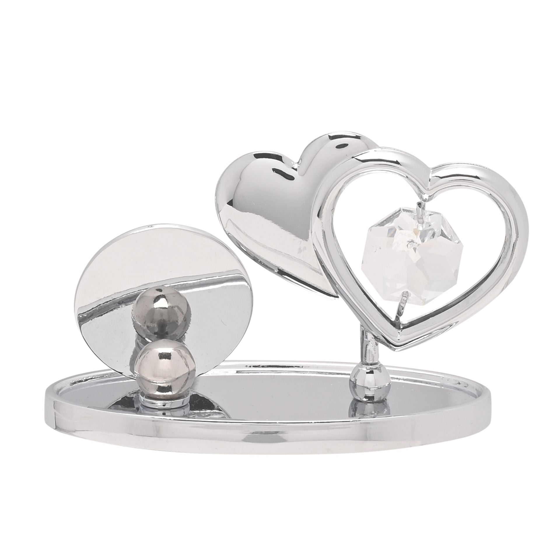 Crystocraft Chrome Plated Love Heart Plaque On Your Anniversary