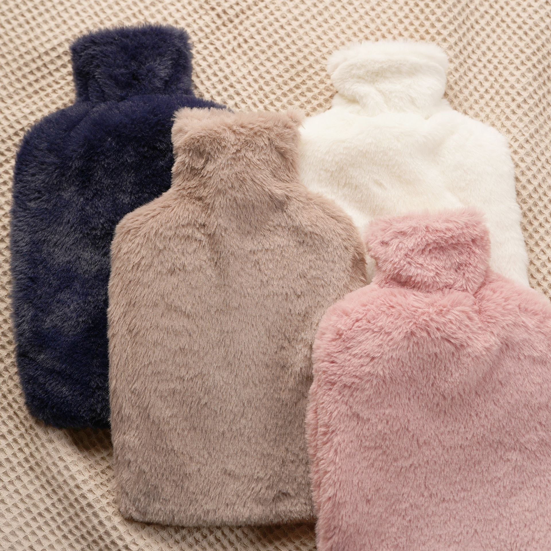 Sophia Layers Soft Faux Fur 1.7L Muff Hot Water Bottle - Navy Blue
