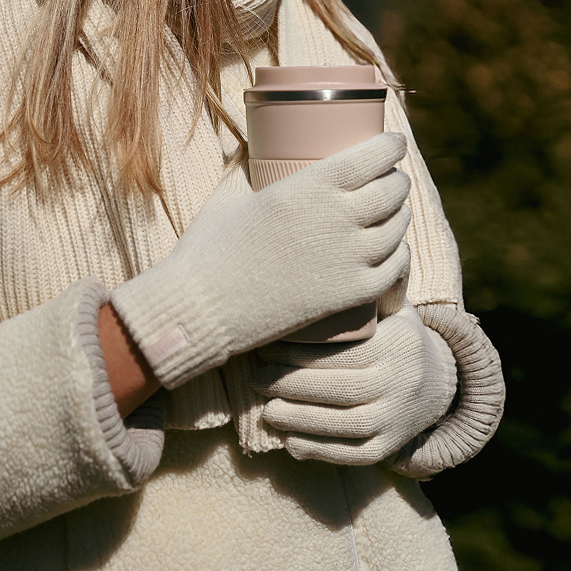 Sophia Layers Cosy Knit Hat & Glove Gift Set - Ivory