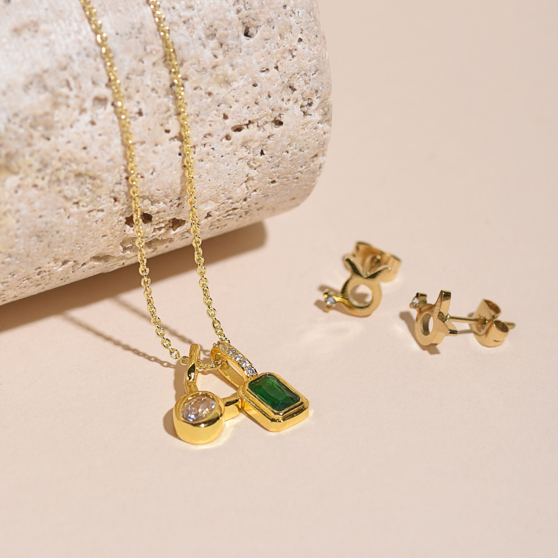 Serenity Zodiac 18k Gold Plated Earrings - Taurus