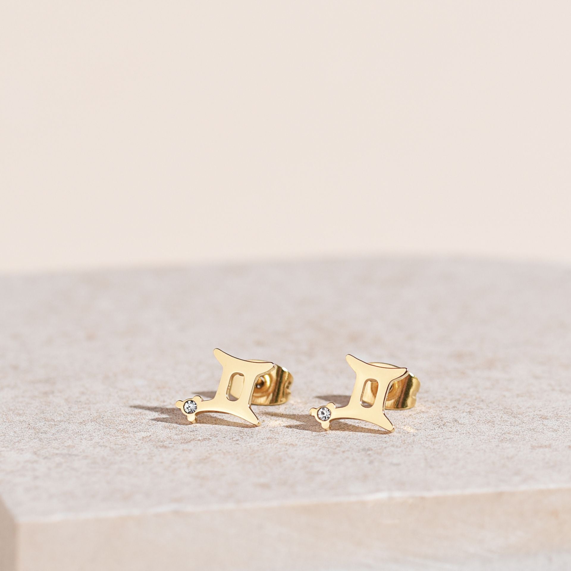 Serenity Zodiac 18k Gold Plated Earrings - Gemini