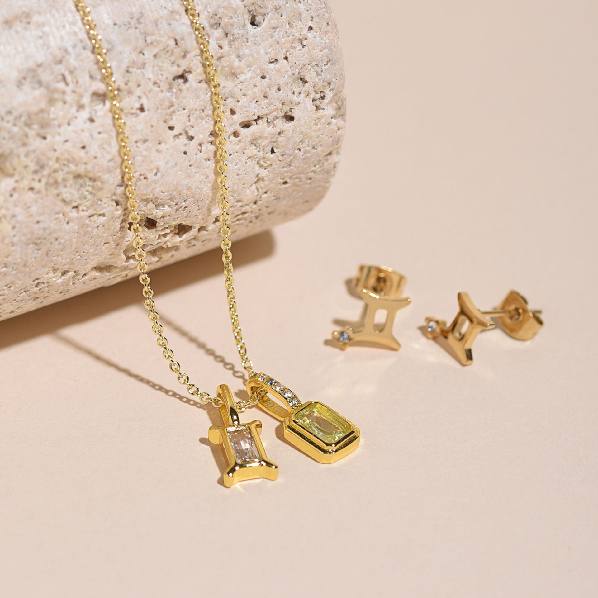 Serenity Zodiac 18k Gold Plated Earrings - Gemini
